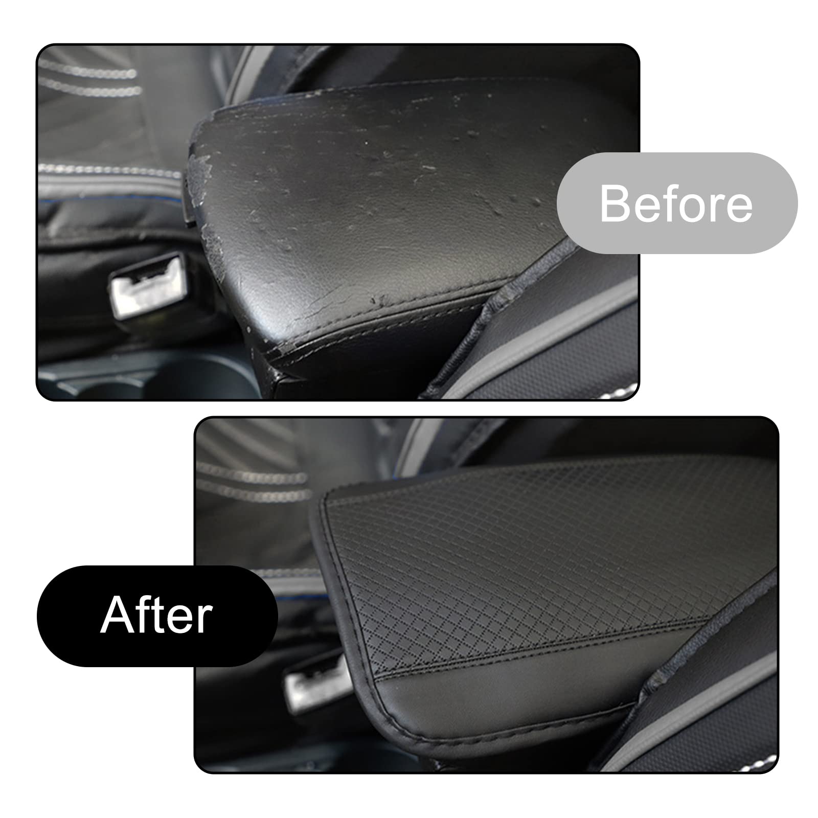 Ajxn 1 Pc Center Console Armrest Pad, Four Seasons Universal Armrest Box Mat, Fiber Leather Embossing Waterproof Armrest Cover,