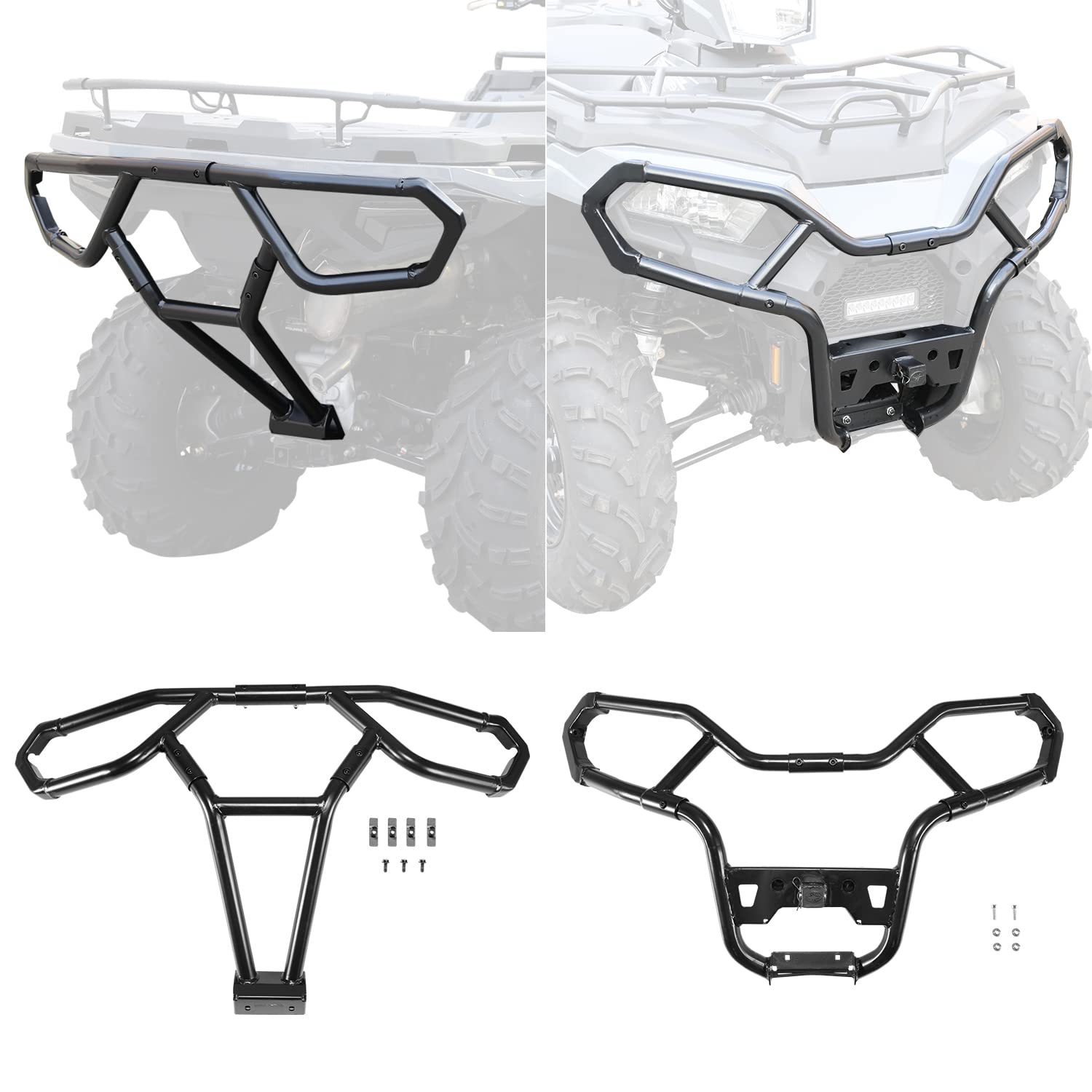 A & UTV PRO Rear Rack Extender for Polaris Sportsman 570 450 H.O. 2021 2022 2023 2024, Heavy Duty Steel ATV Back Luggage Rack Ex