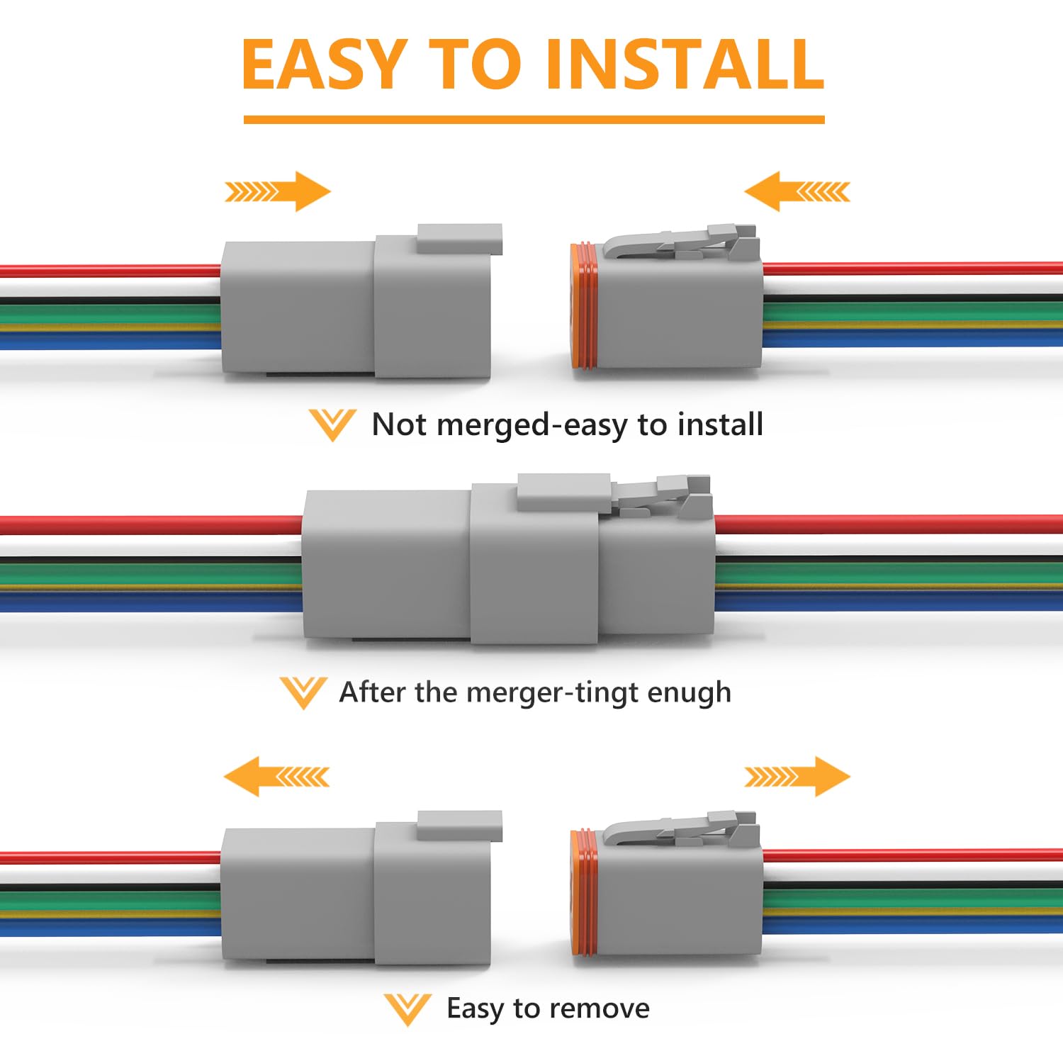 Newdeli Deutsch 6 Pin Connector Kit Waterproof Electrical Connector 16 Awg Male And Female Automotive Wire Connectors For Car Tr
