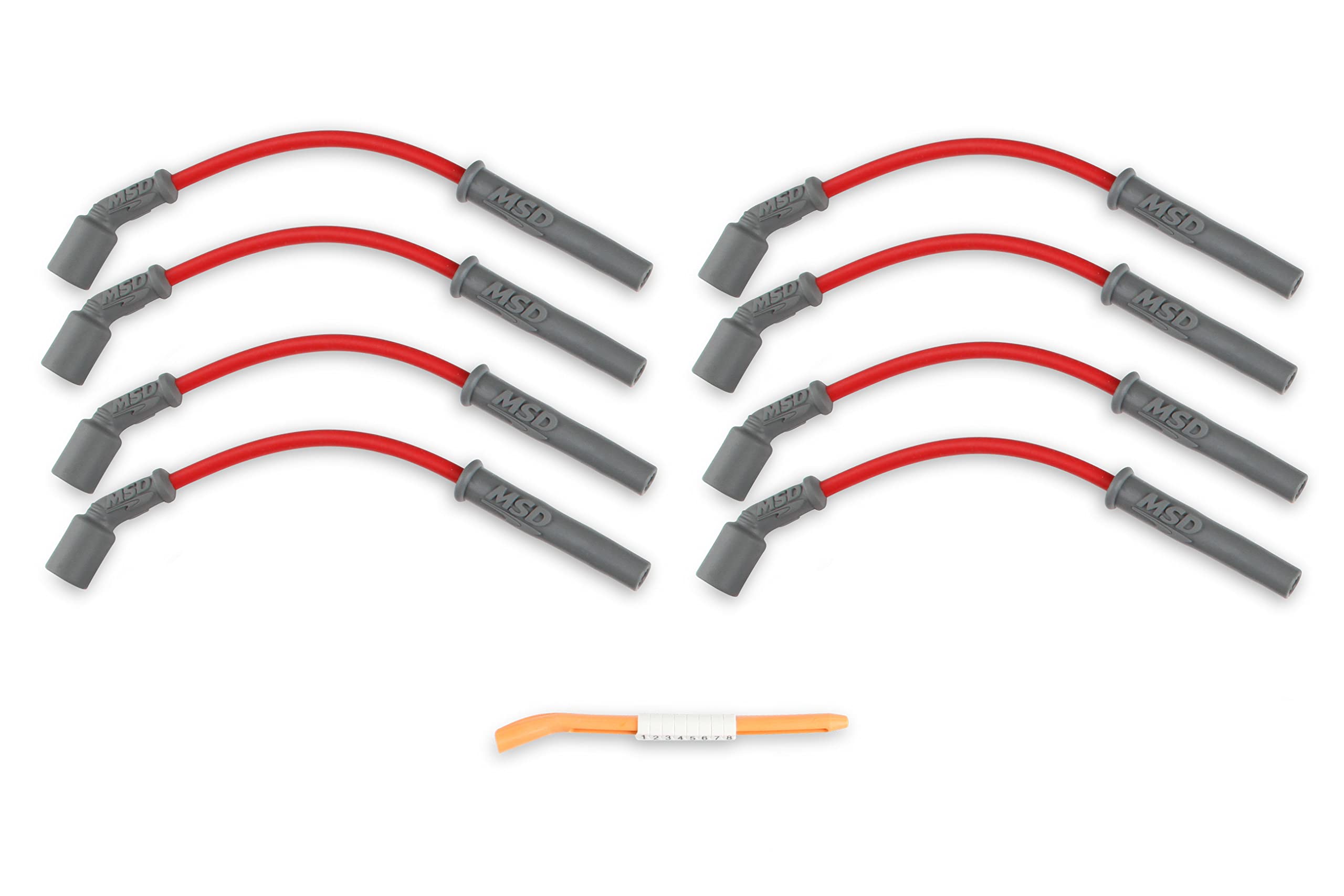 Msd 32829 Super Conductor Spark Plug Wire Set, Red
