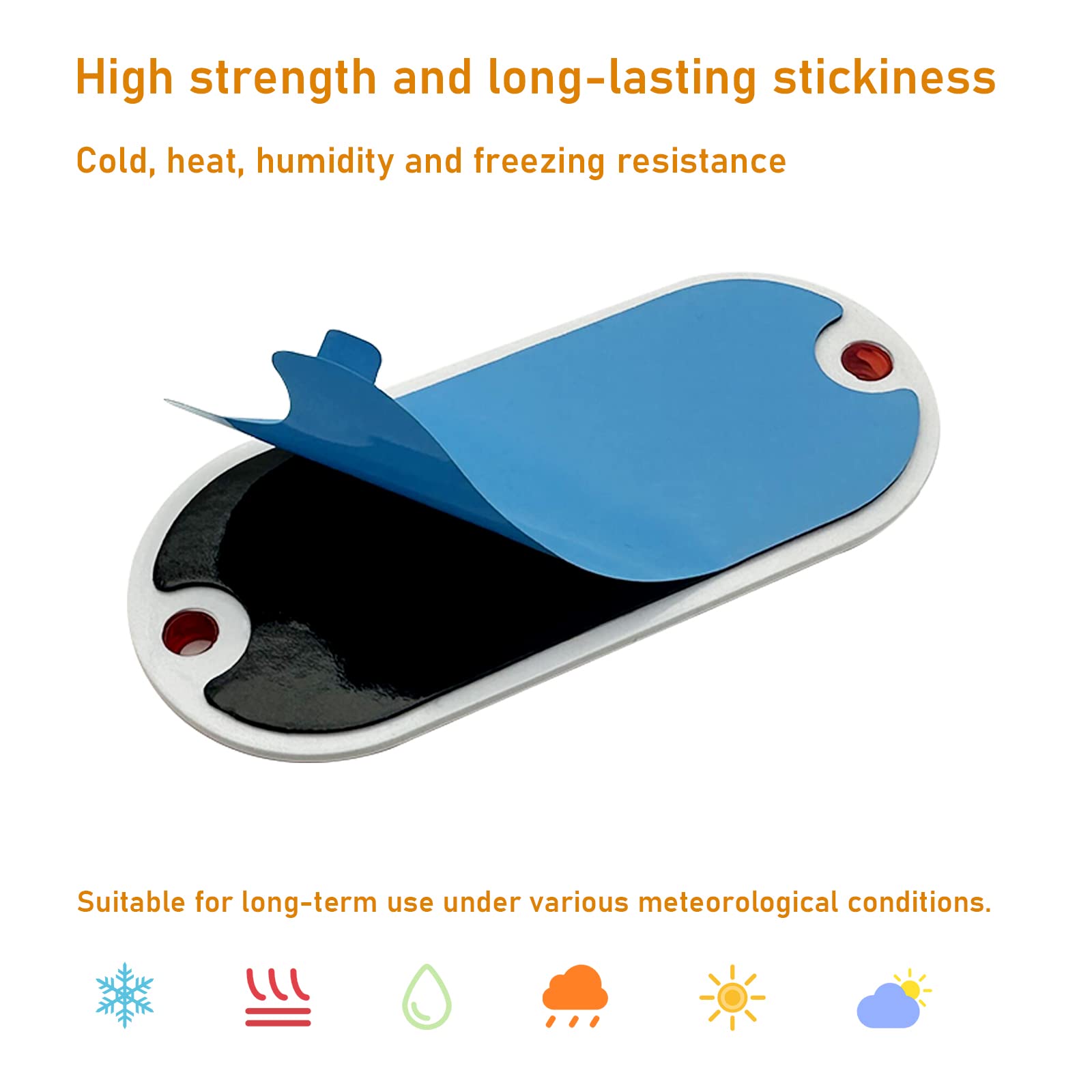 Reflector Self Adhesive Oval 114X50Mm Safety Waterproof Stick On For Driveway Mailbox Trees Fender Trailer