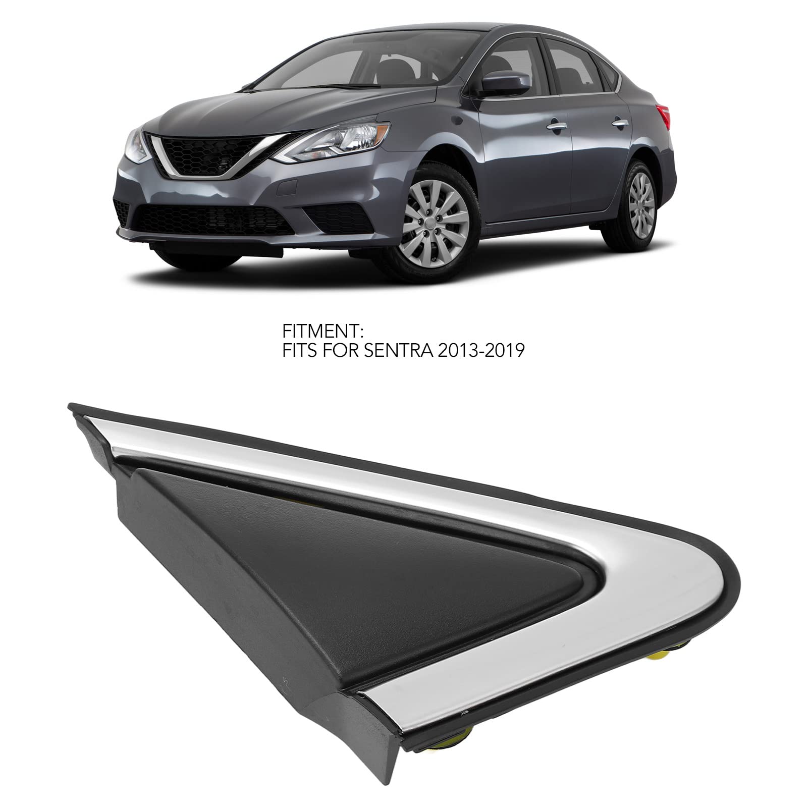 Replacement for Sentra 2013-2019 Window Mirror Corner Molding, Front Right Mirror Fender Corner Trim Cover 96318 3sg0a