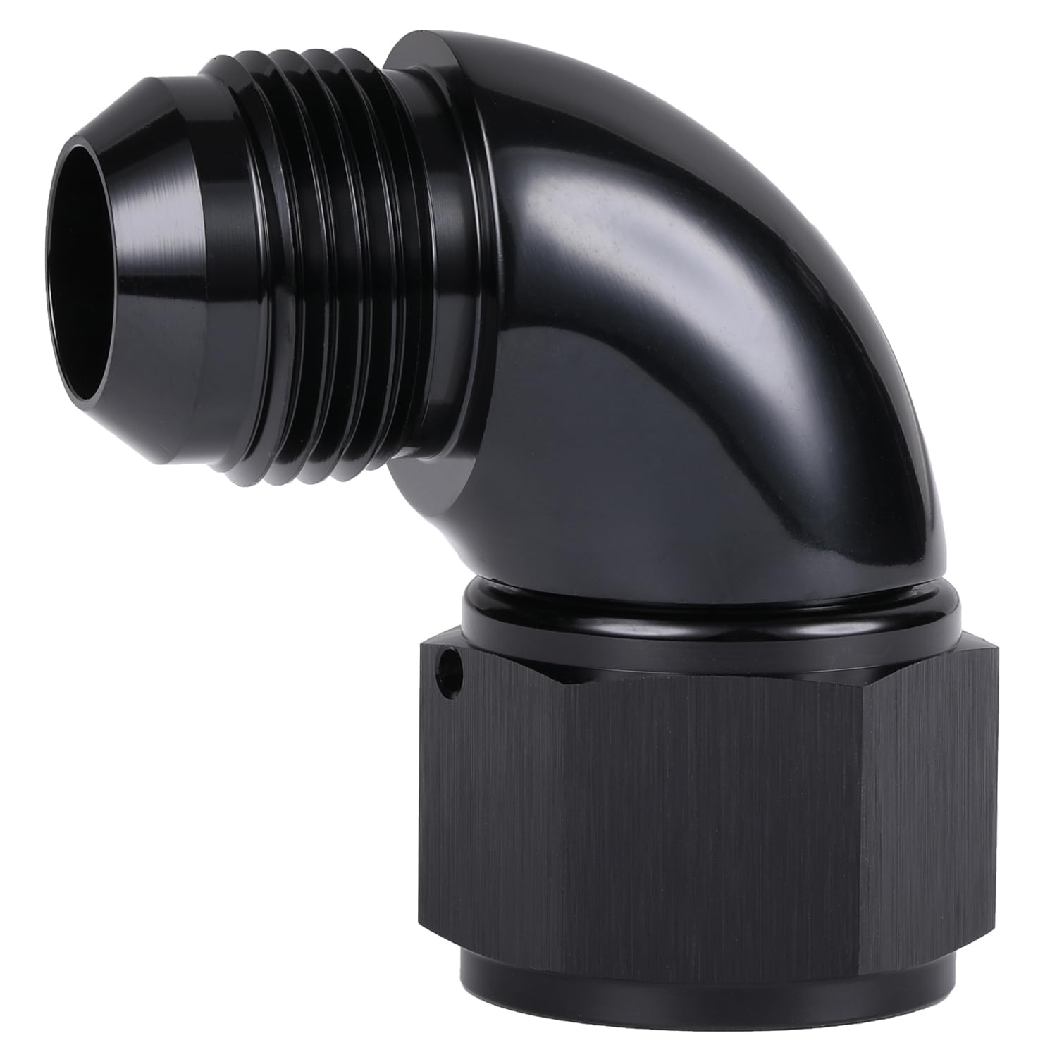 Podavelle 90 Degree 12An Male To 12An Female Swivel Full Flow Fitting Adapter Coupler Aluminum Black