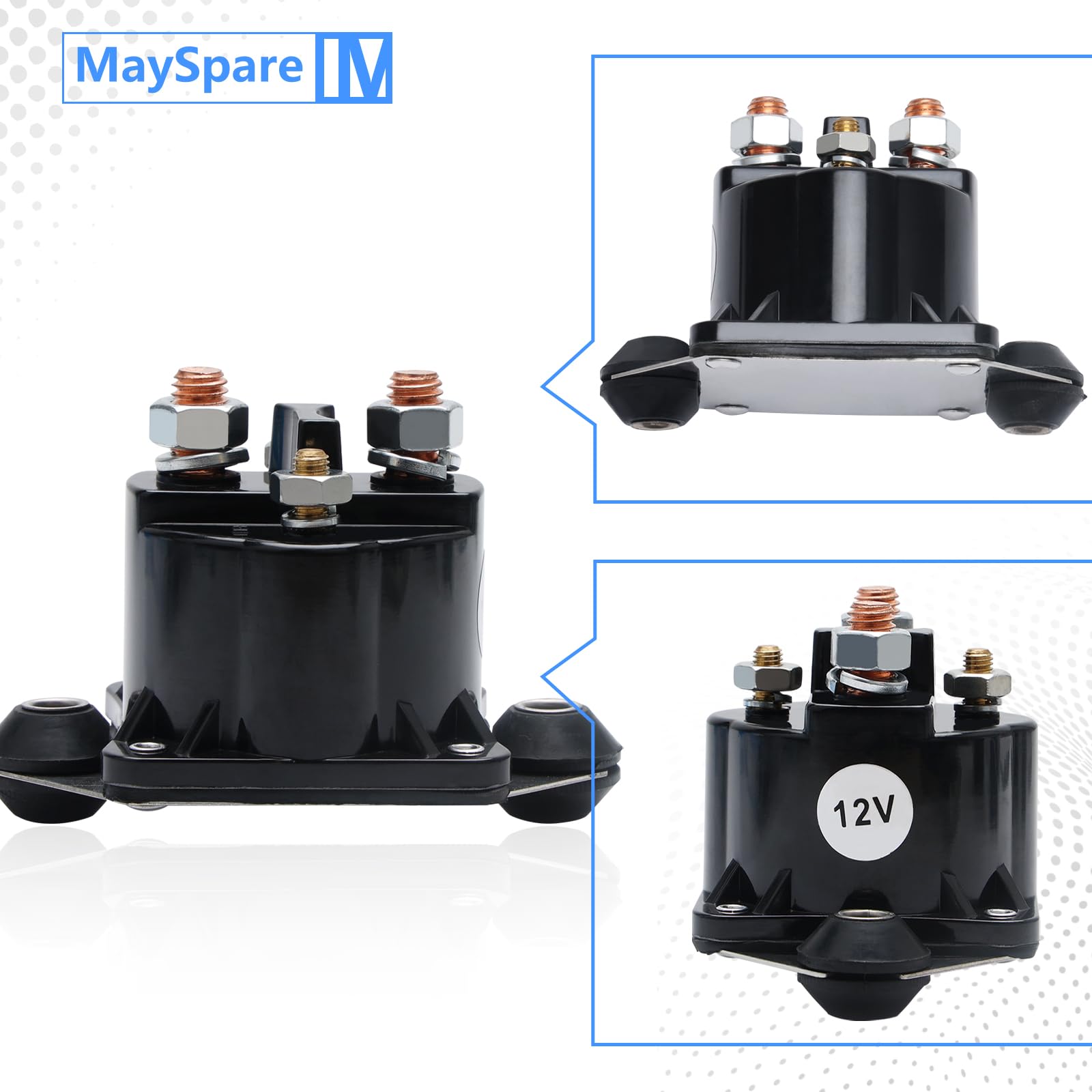 MaySpare Starter Solenoid Relay Compatible with Mercury Force Marine 340 50 75 90 120,Replace 89-817109A1 89-817109A2 89-817109A