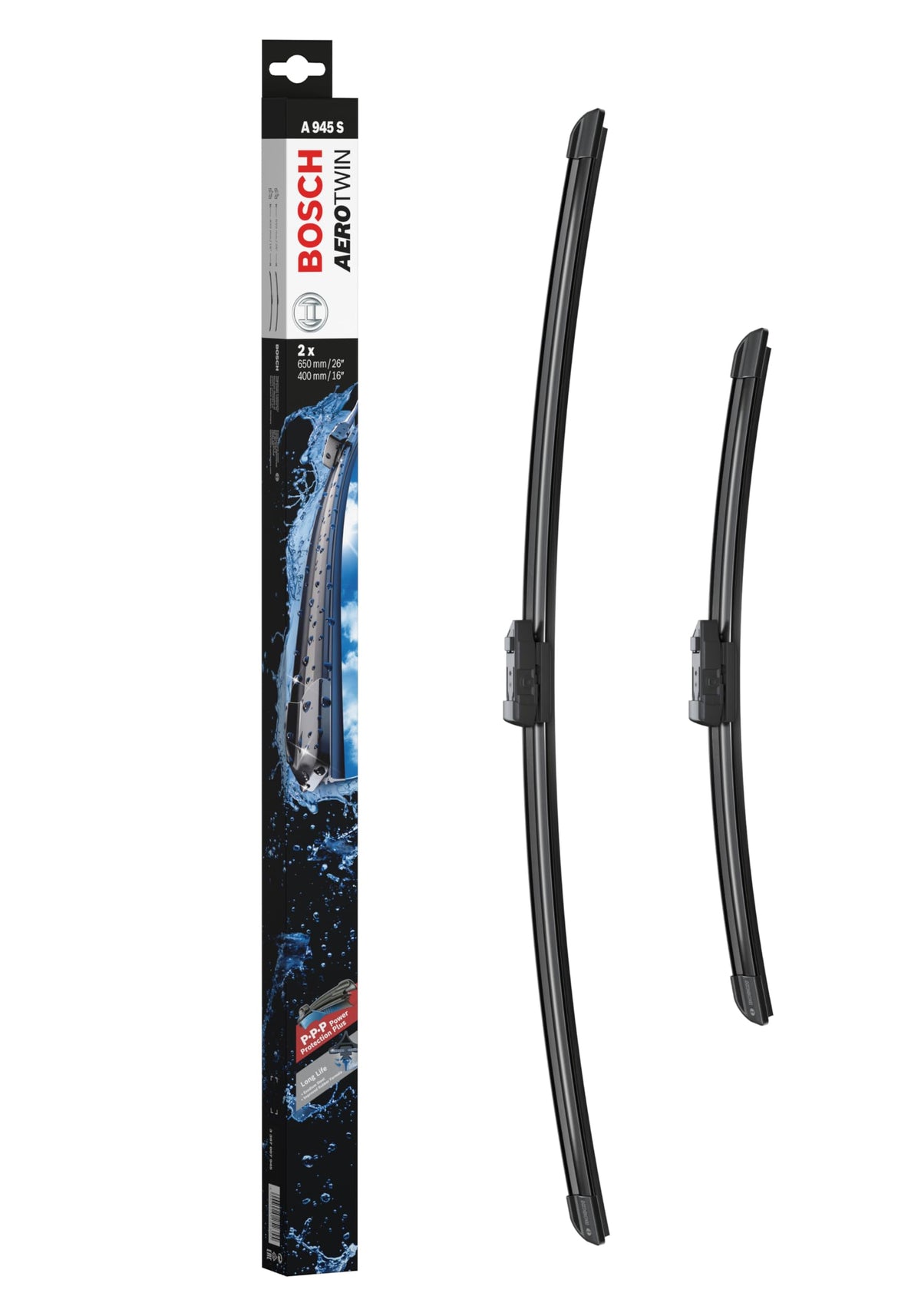 Bosch 3397007945 Aerotwin Oe Replacement Wiper Blades Driver & Passenger Side - Set Of 2 (26'' & 16'') Top Lock 16Mm