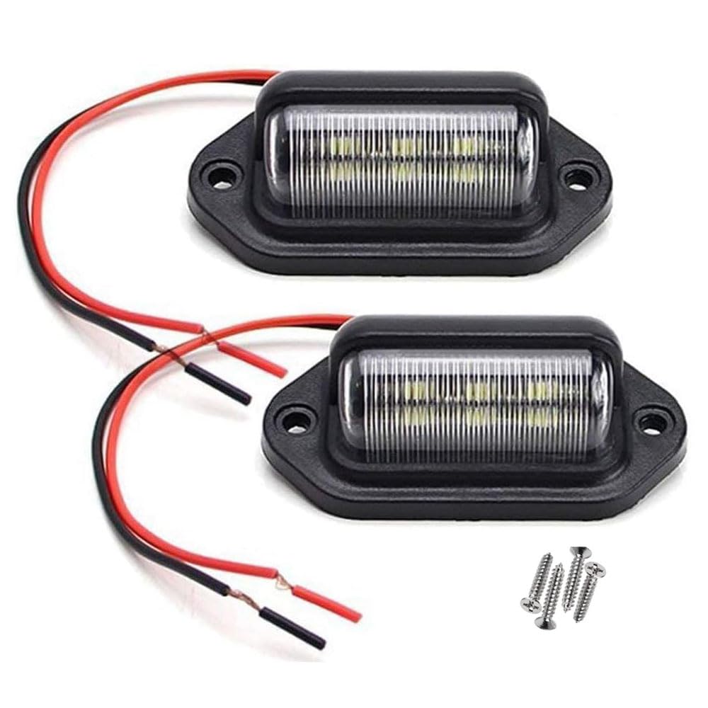 Jedew 2 Pack License Plate Light, 12V 6-Smd Led License Plate Lamp Taillight For Truck Suv Trailer Van, Step Courtesy Lights, Do