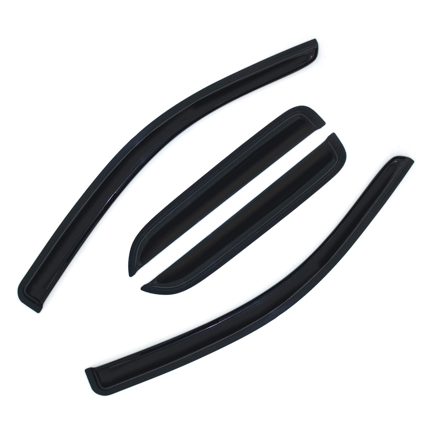 Gldifa Smoke Sun/Rain Guards Window Visor Compatible With 2014-2018 Chevy Silverado/Gmc Sierra Double Cab Wind Deflector 4Pcs 94