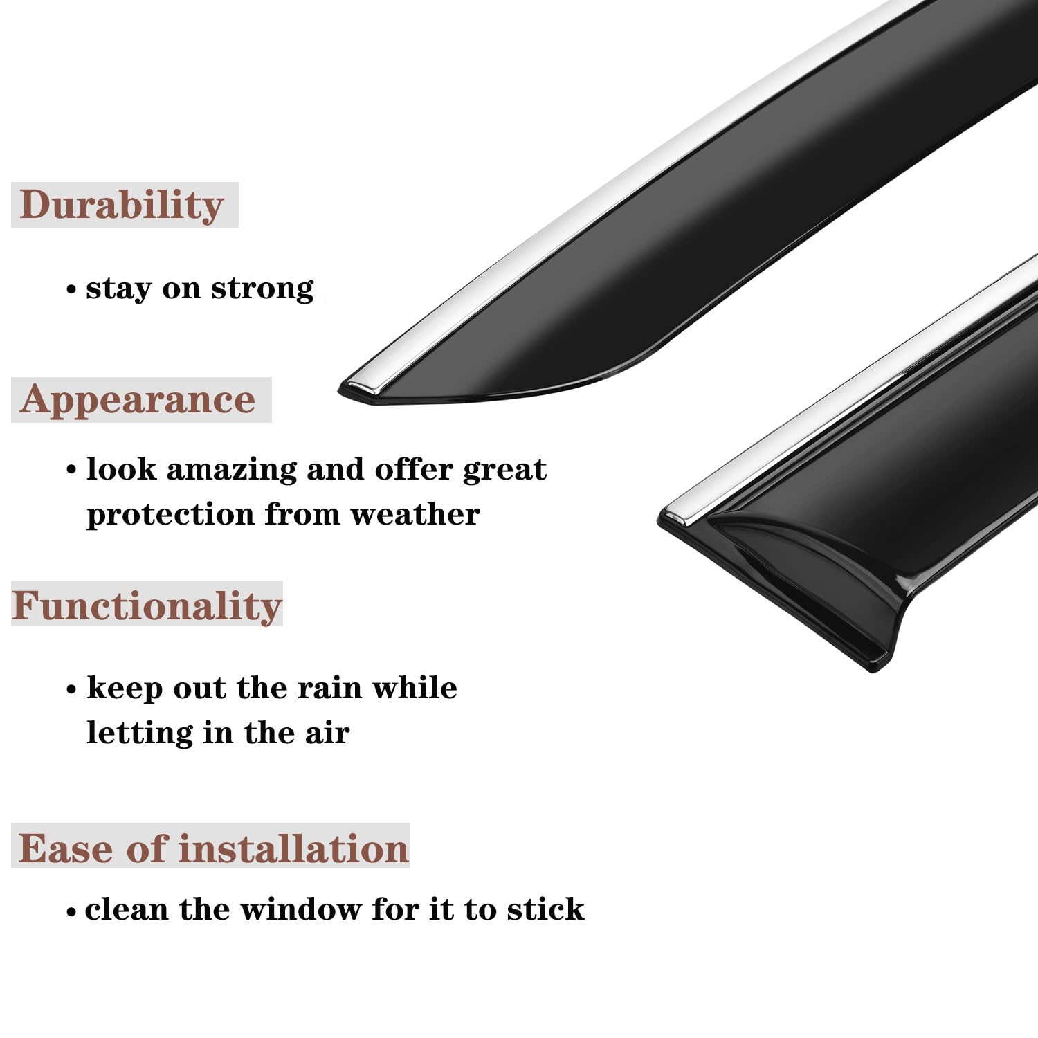 Vesul Compatible With Ford Ranger 2024 2025 Supercrew [Oem Style] Rain Guard Window Visor Window Wind Deflector Shield Cover Ven