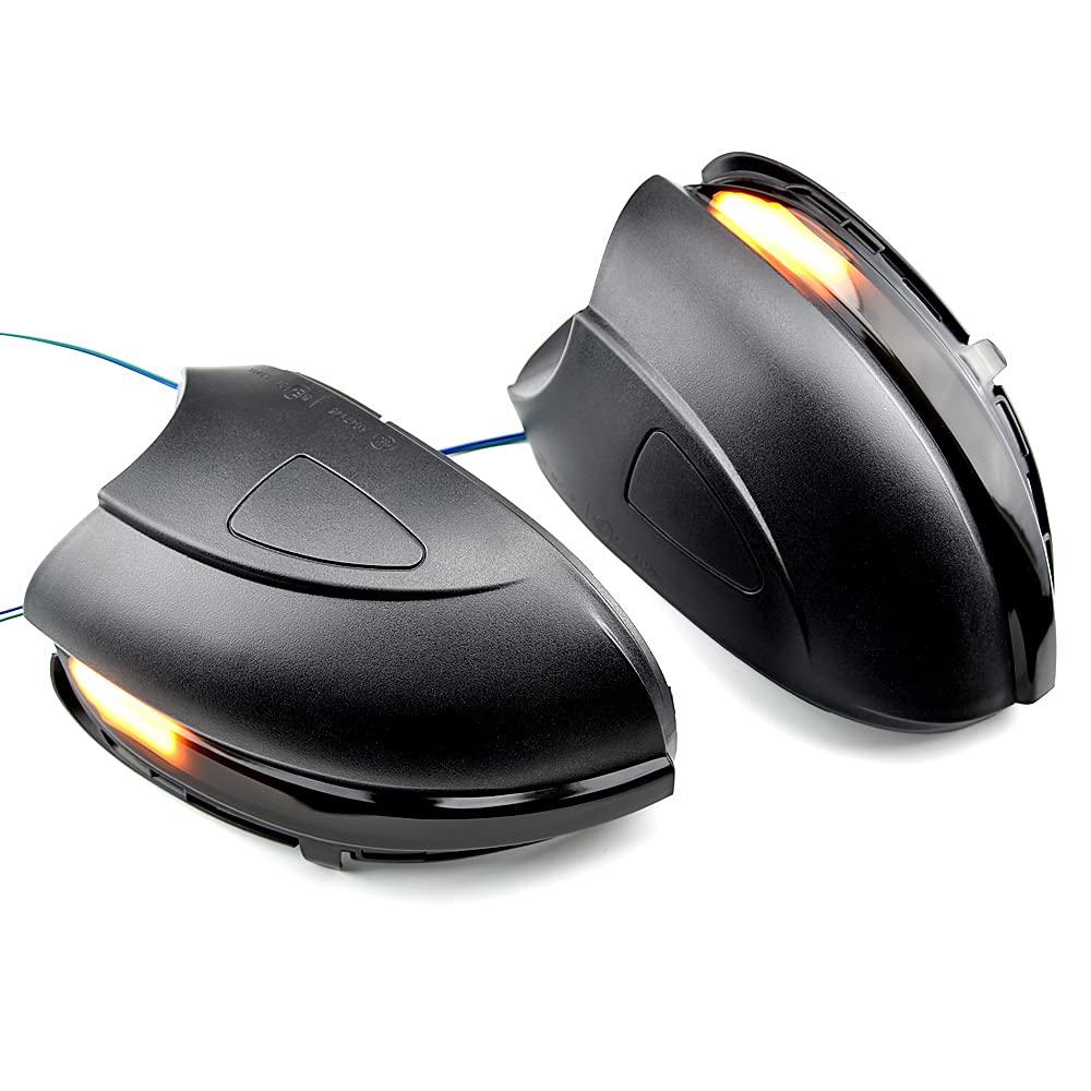 Qklsudua 2Pcs Dynamic Sequential Blink Compatible With Vw Golf 6 Vi Mk6 Gti R Line R20 Touran Variant Eos Sharan Led Side Mirror Turn Signal Light Assembly-Without Hole