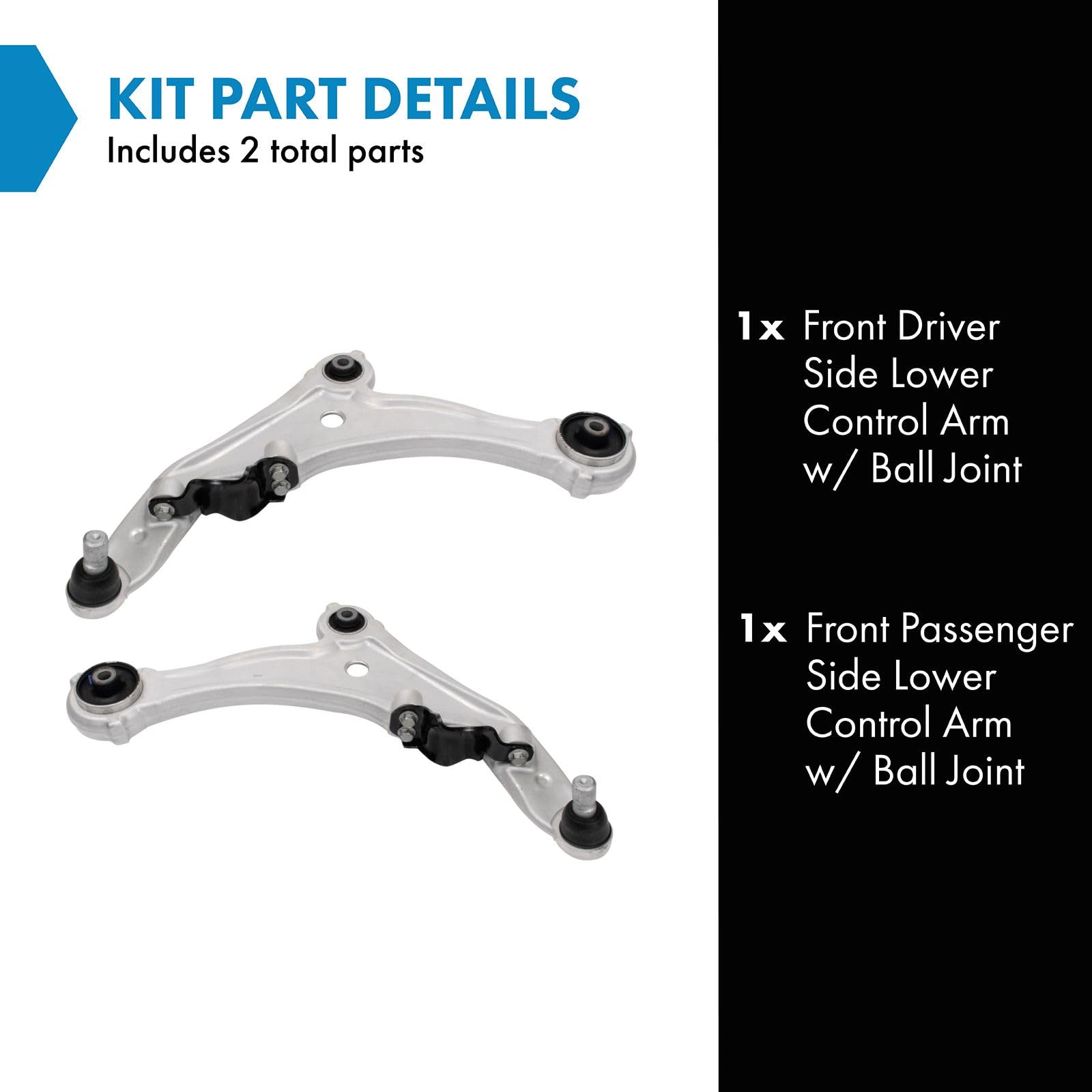 Trq Front Lower Control Arm With Ball Joint Set Driver & Passenger Side Lower Compatible With 2009-2014 Nissan Maxima