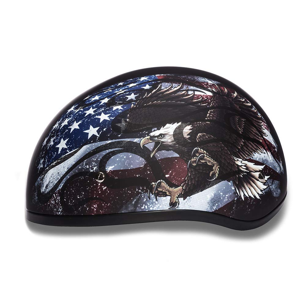 Daytona Helmets Motorcycle Half Helmet Skull Cap- Usa 100% Dot Approved