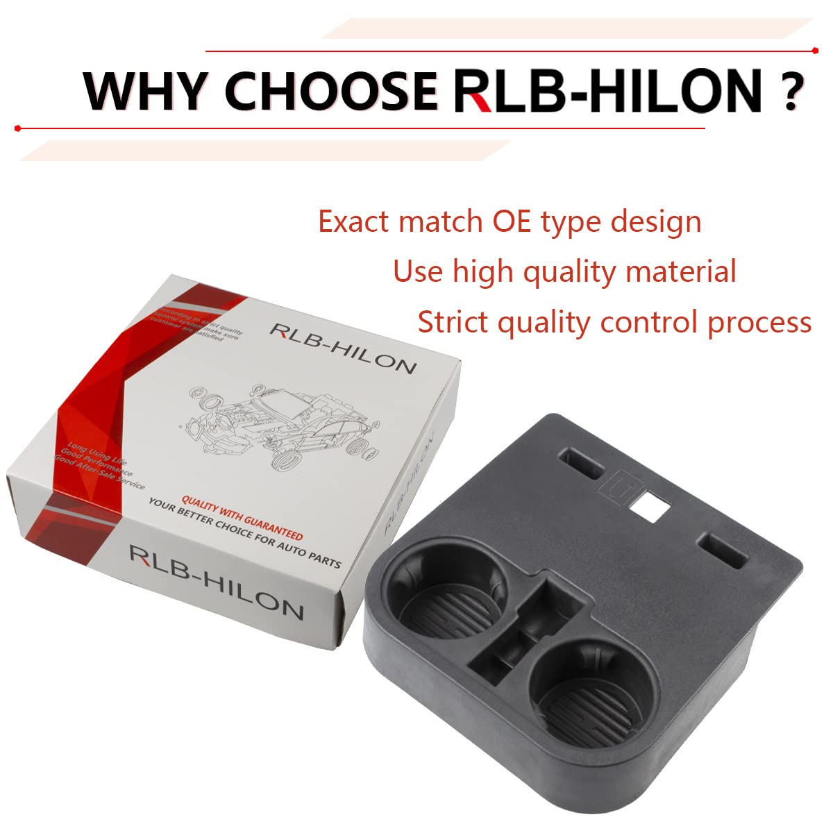 Rlb-Hilon Front Console Cup Holder Compatible With Ford F150 2015-2020 And Ford F-Series Super Duty 2017-2022 Year, Center Cup H