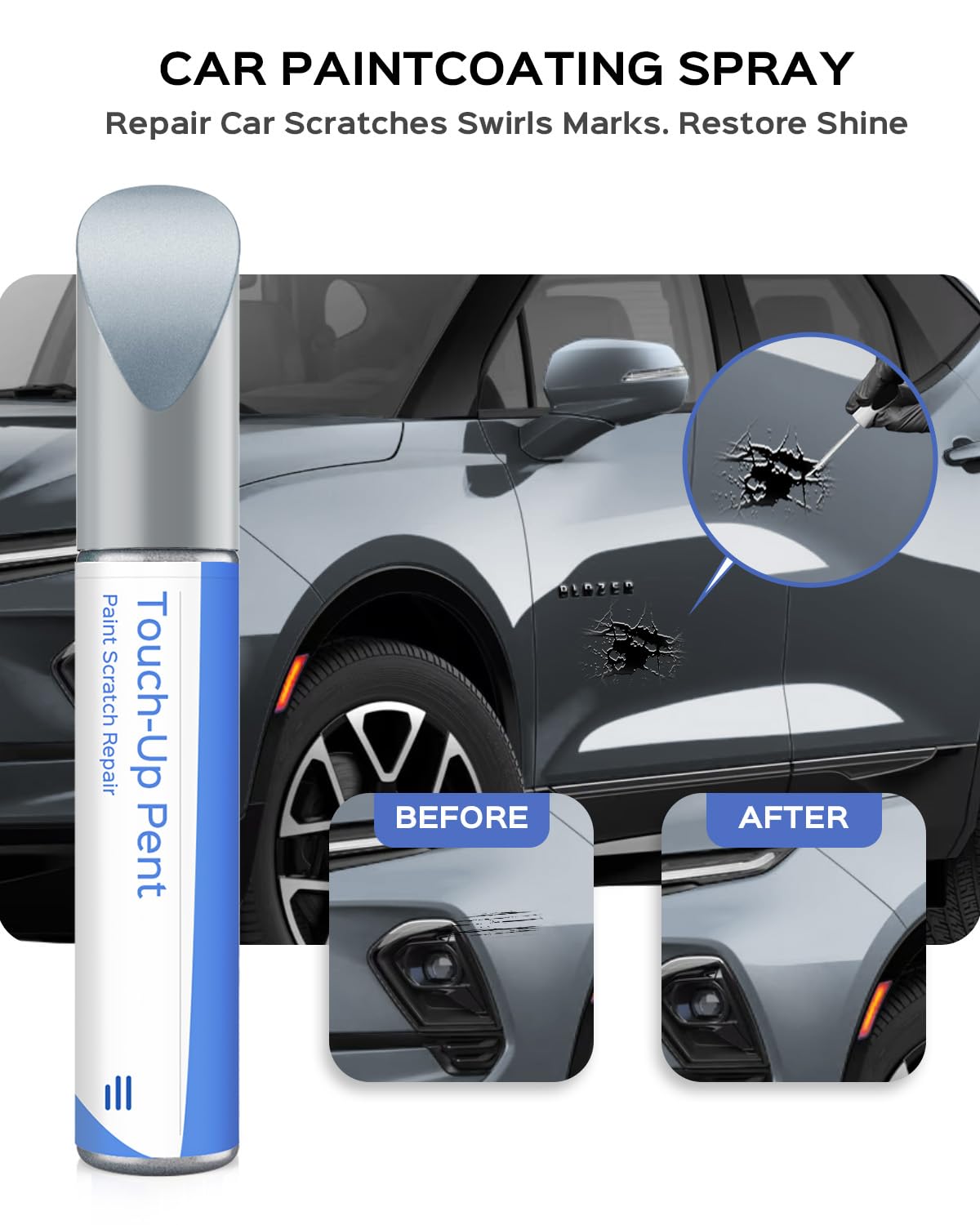 Parts4Ev Wa931L/68 Blue Ice Metallic Touch Up Paint Compatible With Chevrolet Exact Match Chips And Nicks Touch Up