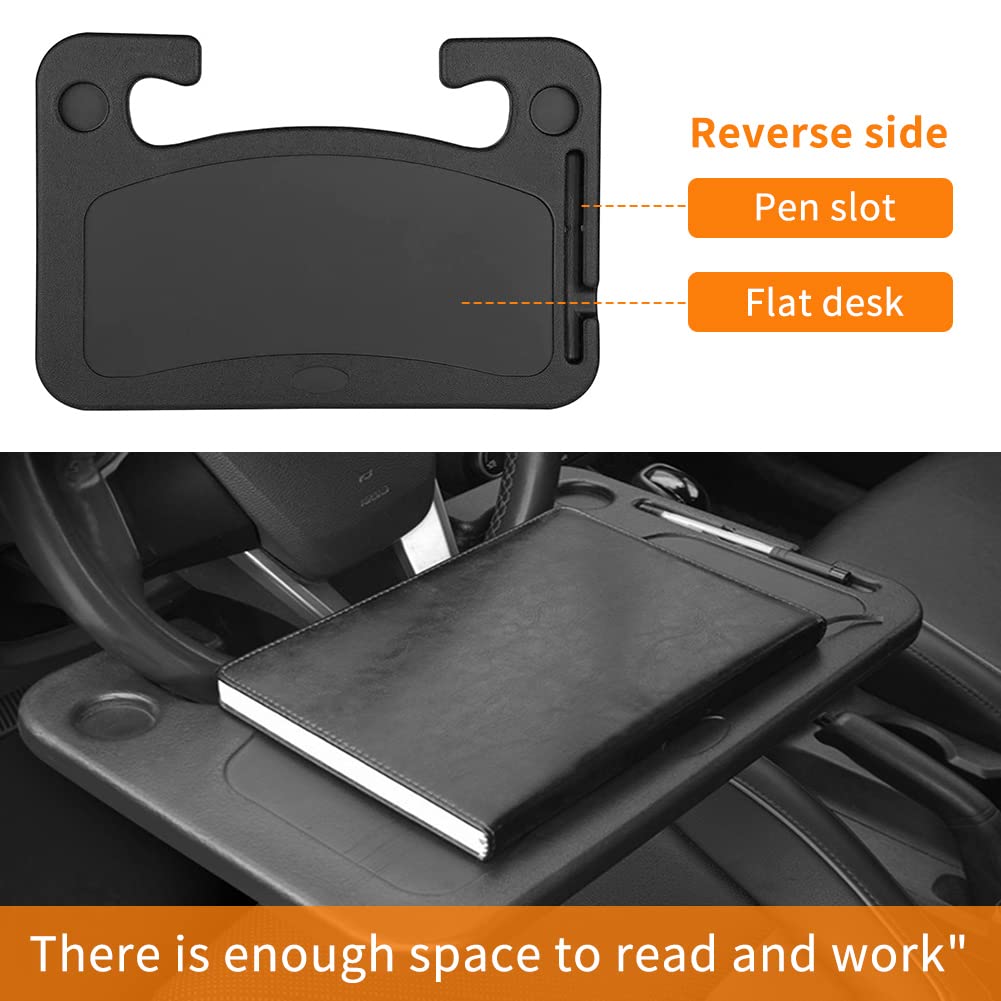 Car Steering Wheel Desk | Food Table For Car | Steering Wheel Tray For Constant Travelers, Fits Most Vehicles Steering Wheels (B