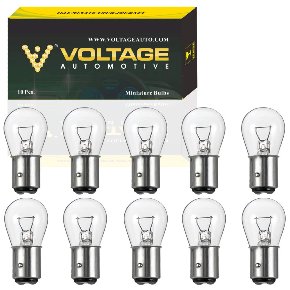 Voltage Automotive (10 Pack) 1076 Brake Tail Light Bulb Turn Signal Bulb Side Marker Light Bulb