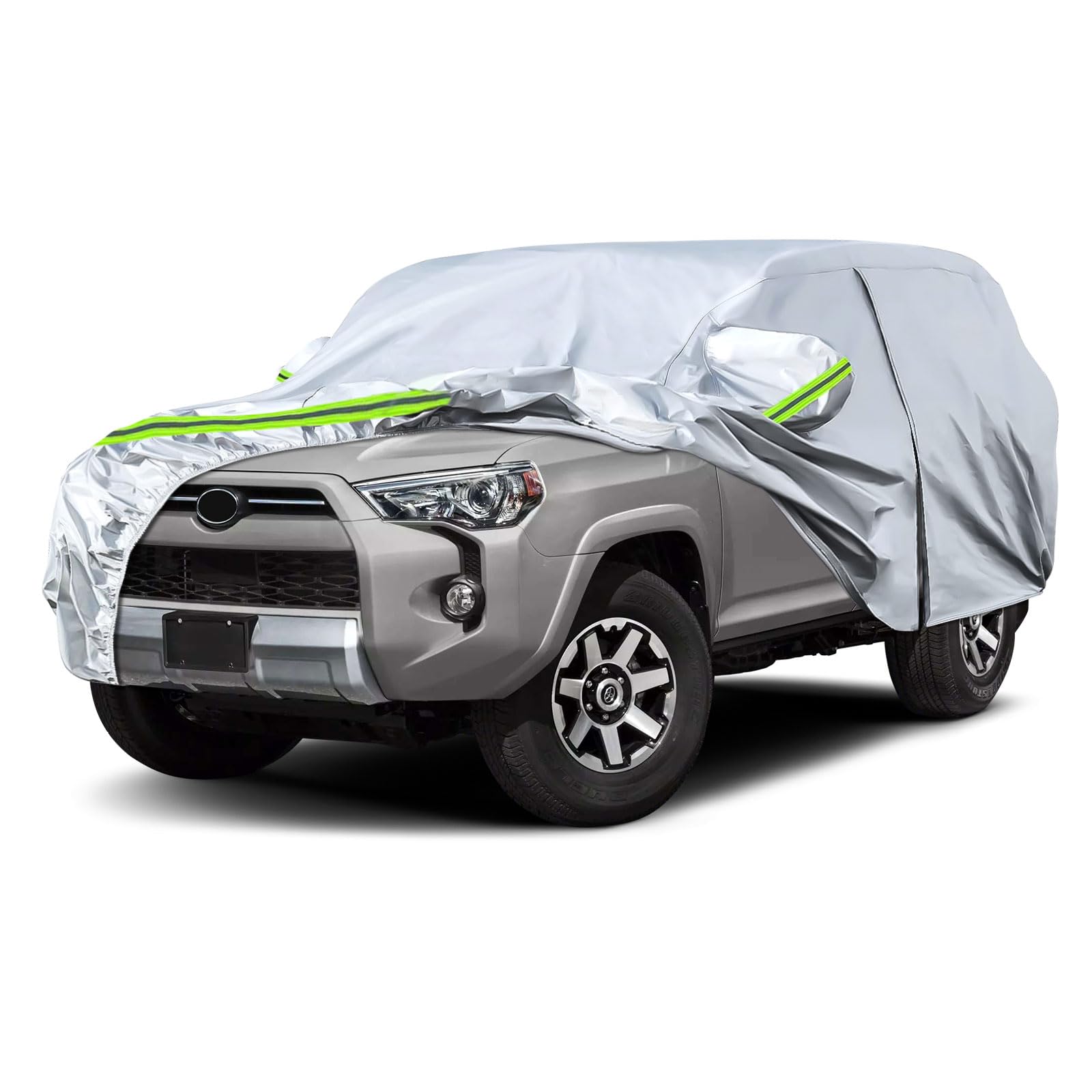 Waterproof Car Covers Replace For 2002-2024 Toyota 4Runner, 6 Layers Sliver All Weather Custom-Fit Car Cover With Zipper Door Fo