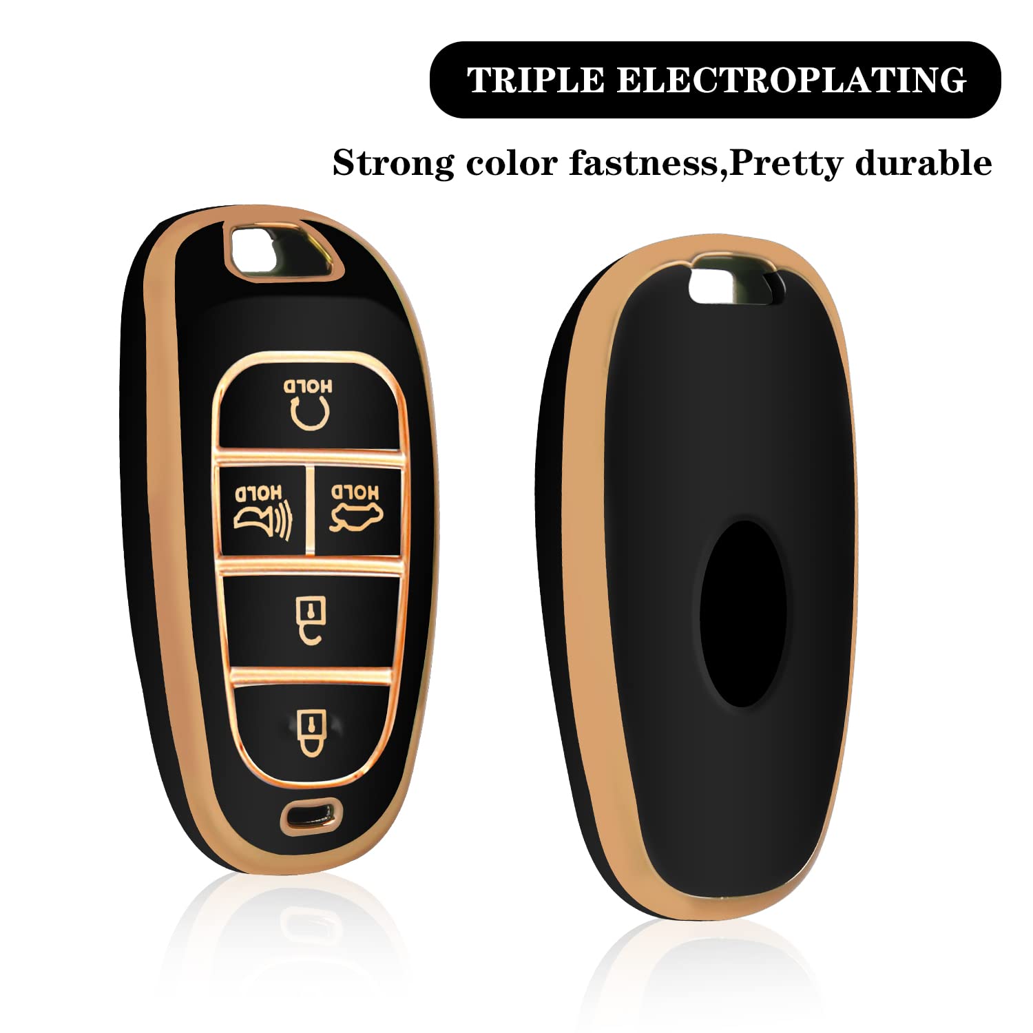 MILD EAST For Hyundai Key fob Cover Fits for 2024 2023 2022 2021 Hyundai Sonata Santa fe Tucson Smart 5 Button Key Case Shell