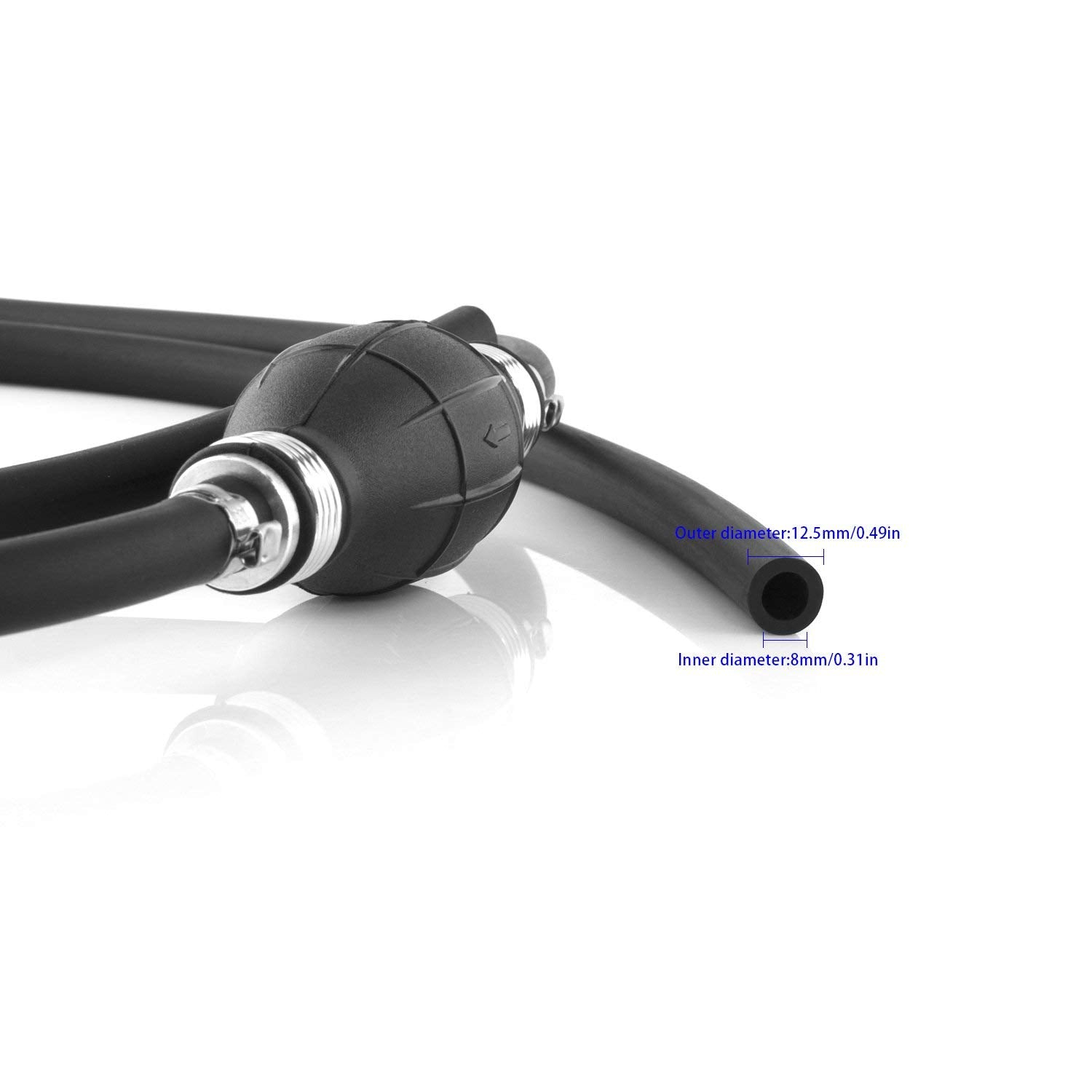 Smiful Fuel Line Assembly, 5/16'' Marine Outboard Boat Tank Hose Fuel Hose Line Assembly With Primer Bulb 6Ft