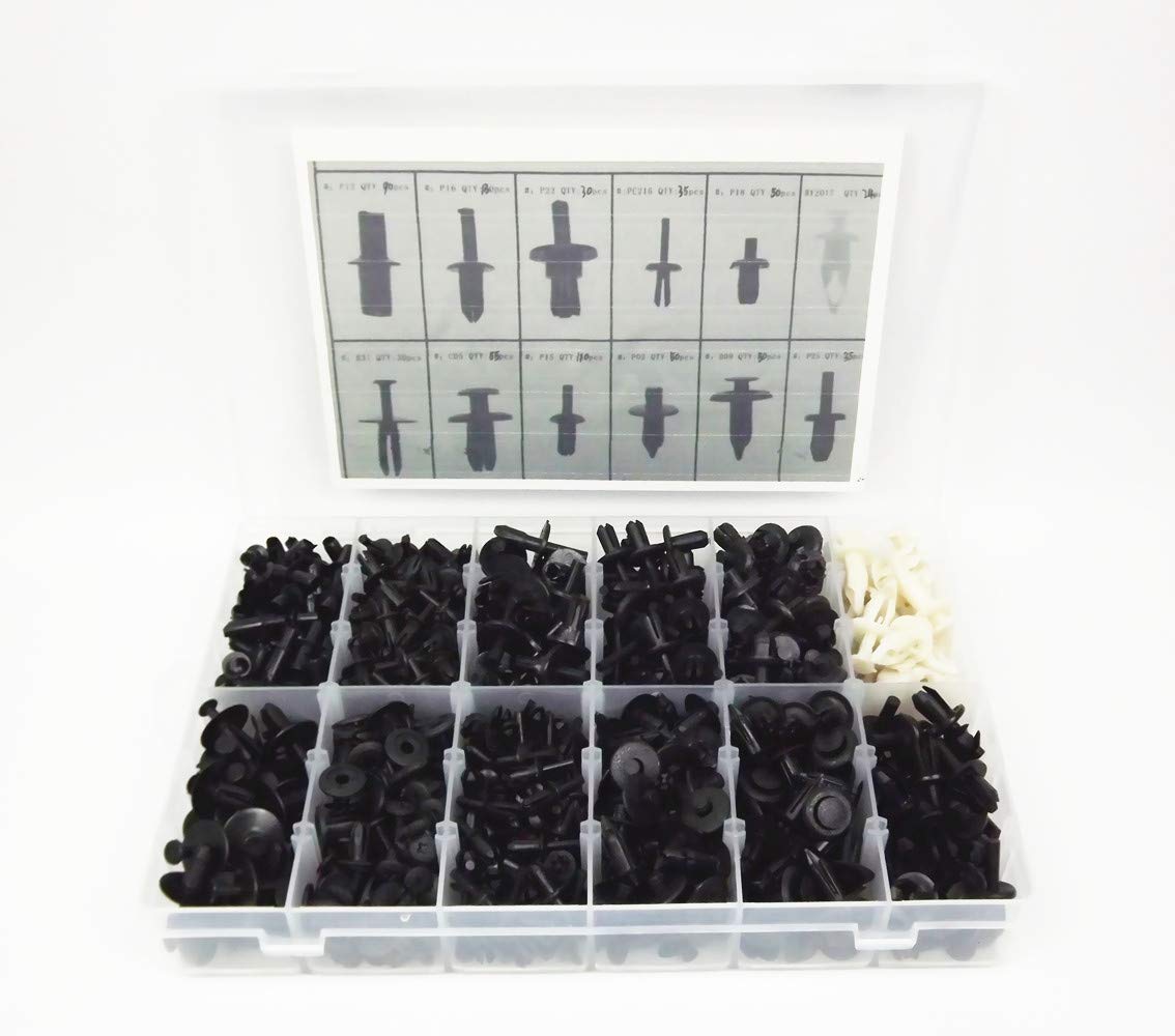 690-Piece Car Automotive Push Pin Rivet Trim Clip Panel Body Interior Assortment Retainer Assortment Clips