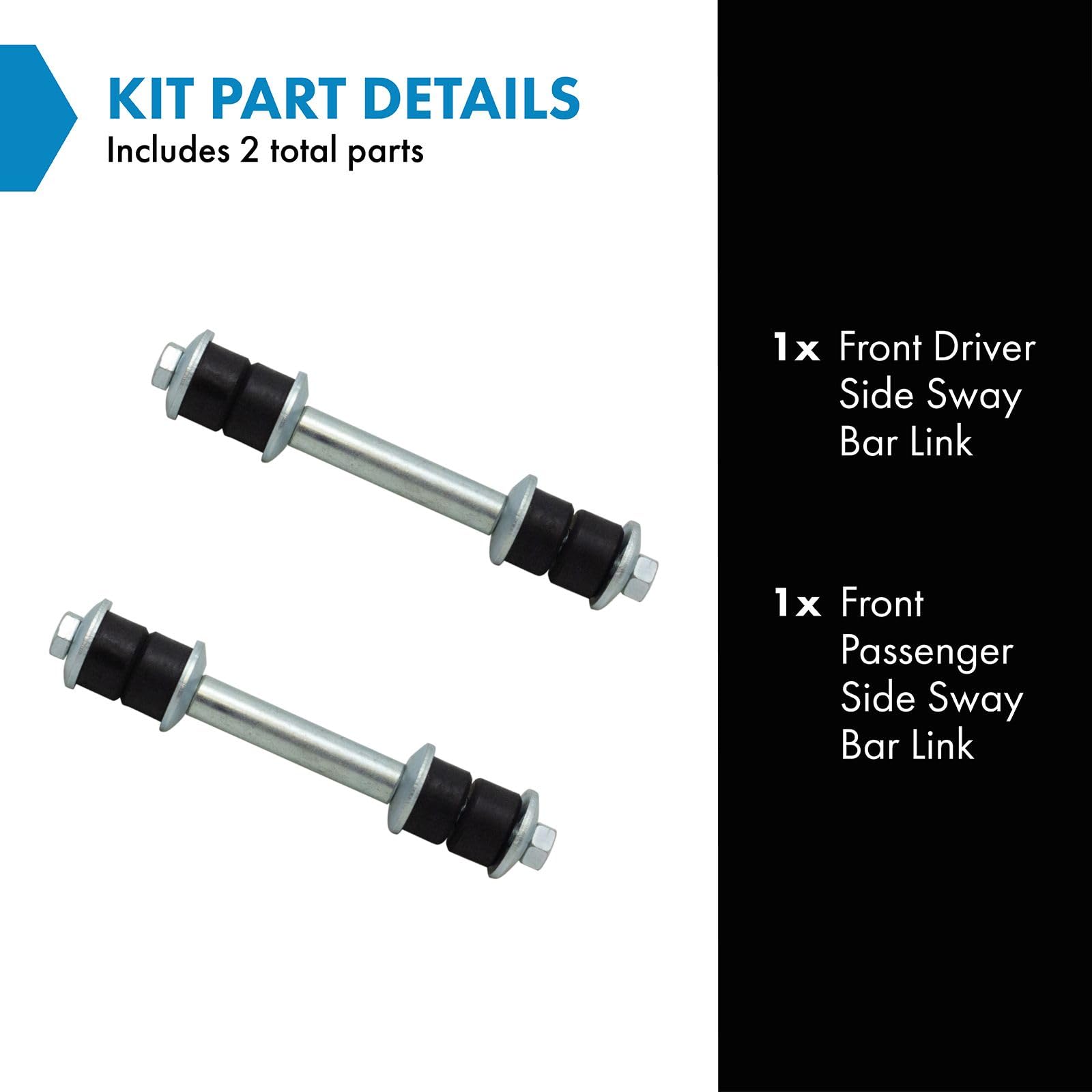 Trq Front Sway Bar Stabilizer Link Set Compatible With 1993-1998 Toyota T100