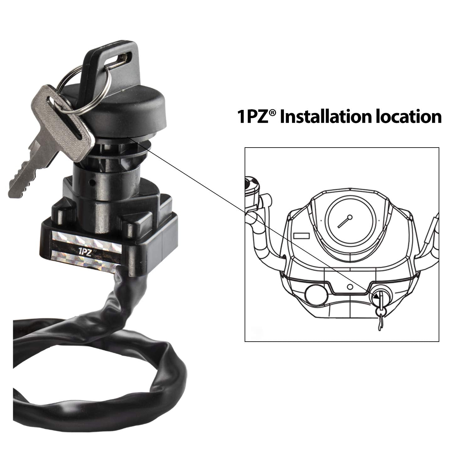 1PZ LF4-K01 Ignition Key Switch for Suzuki King Quad 400 450 500 550 750 LTA400 LTA400F LTF400 LTF400F LTA450X LTA500 LTA550 LTA