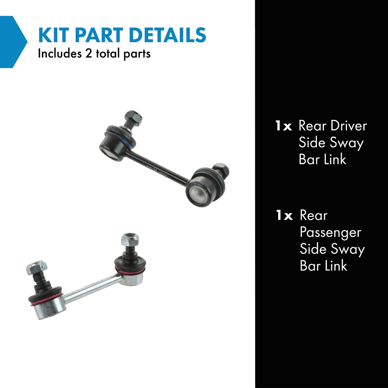 Trq Rear Sway Bar Stabilizer Link Set Compatible With 2005-2010 Scion Tc