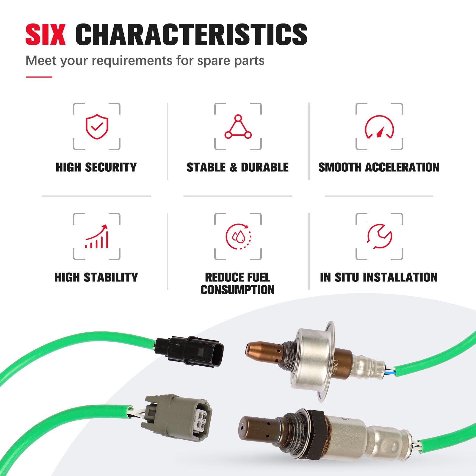 QIJIAUTO O2 Oxygen Sensor Upstream Downstream Compatible for Honda CR-V 2007 2008 2009 2010 2011 234-9091 234-4462 2PCS