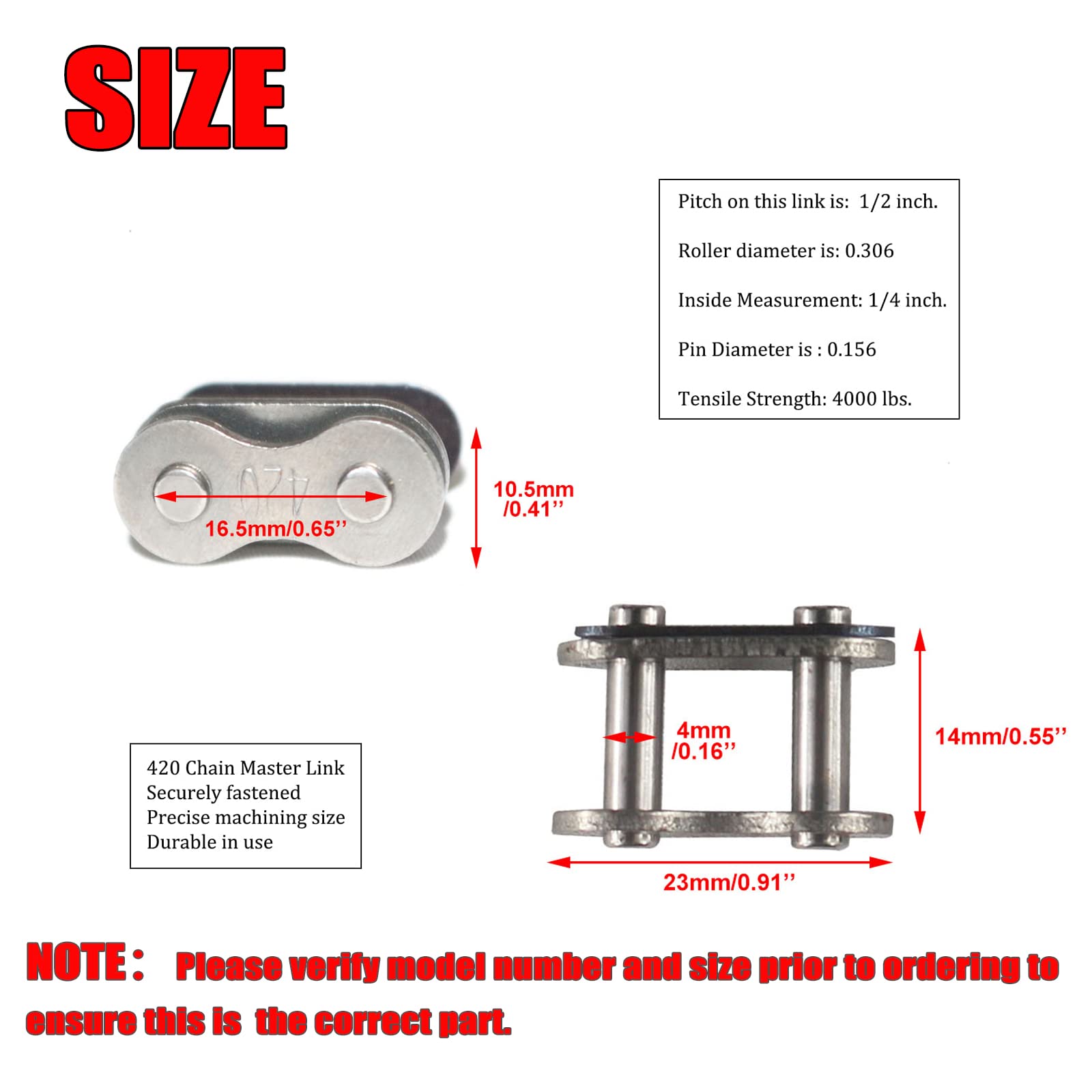 New Olym 420 Chain Master Link Roller Chain Connector Link For 90Cc 110Cc 125Cc Pit Dirt Bike Atv Quad Buggy Pack Of 10