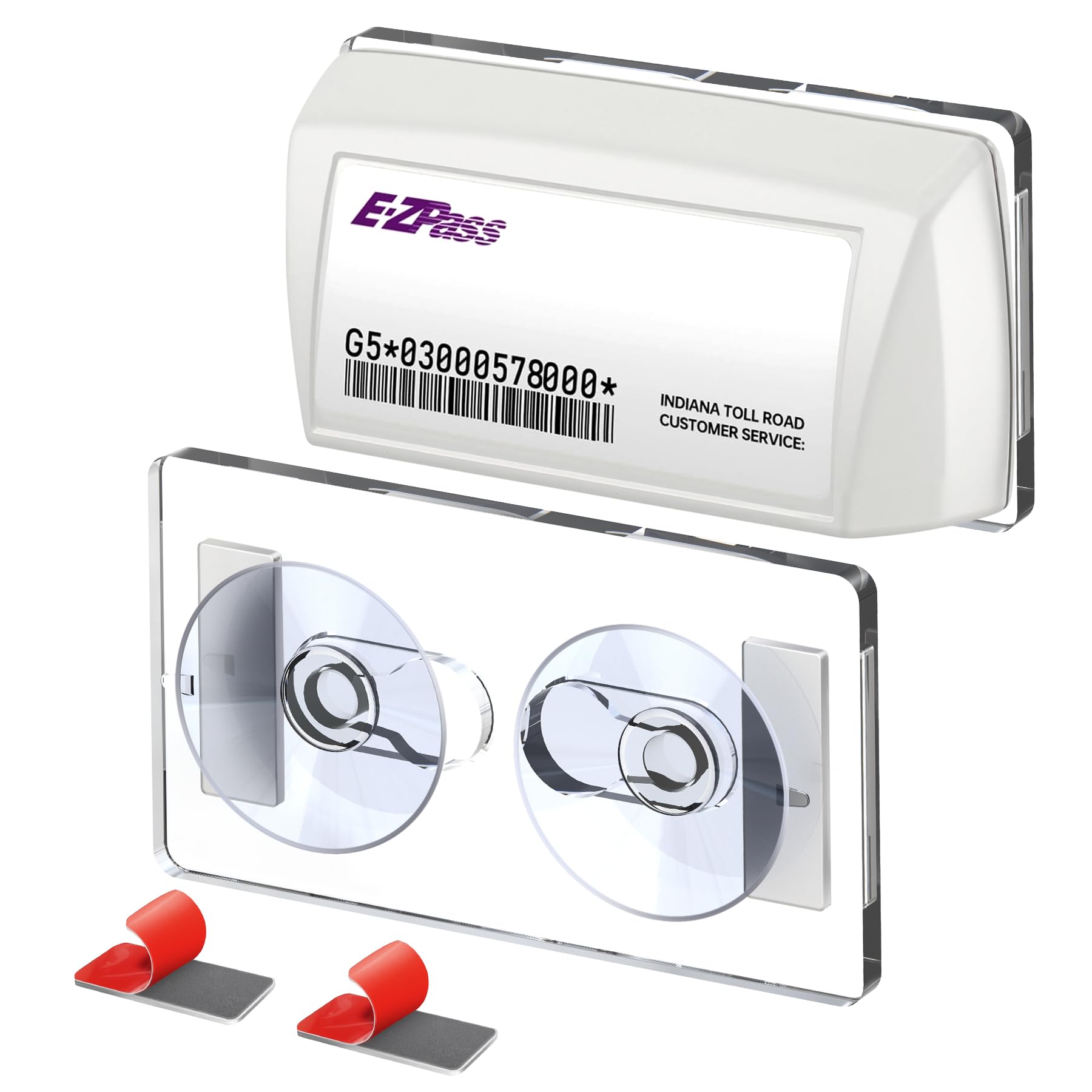 Magnetic EZ Pass Holder for Windshield - EZPass Holder with Strong Suction Cup Mount & Ultra Secure Neodymium Magnets - Universa