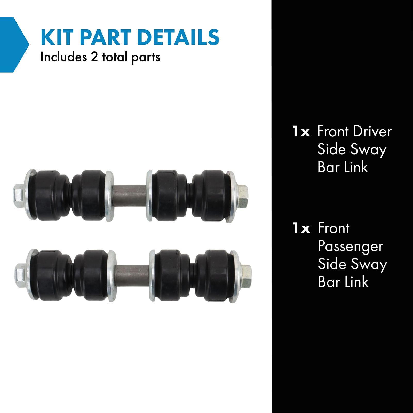 Trq Front Sway Bar Stabilizer Link Set Compatible With 2012-2021 Nissan Nv1500 Nv2500 Nv3500