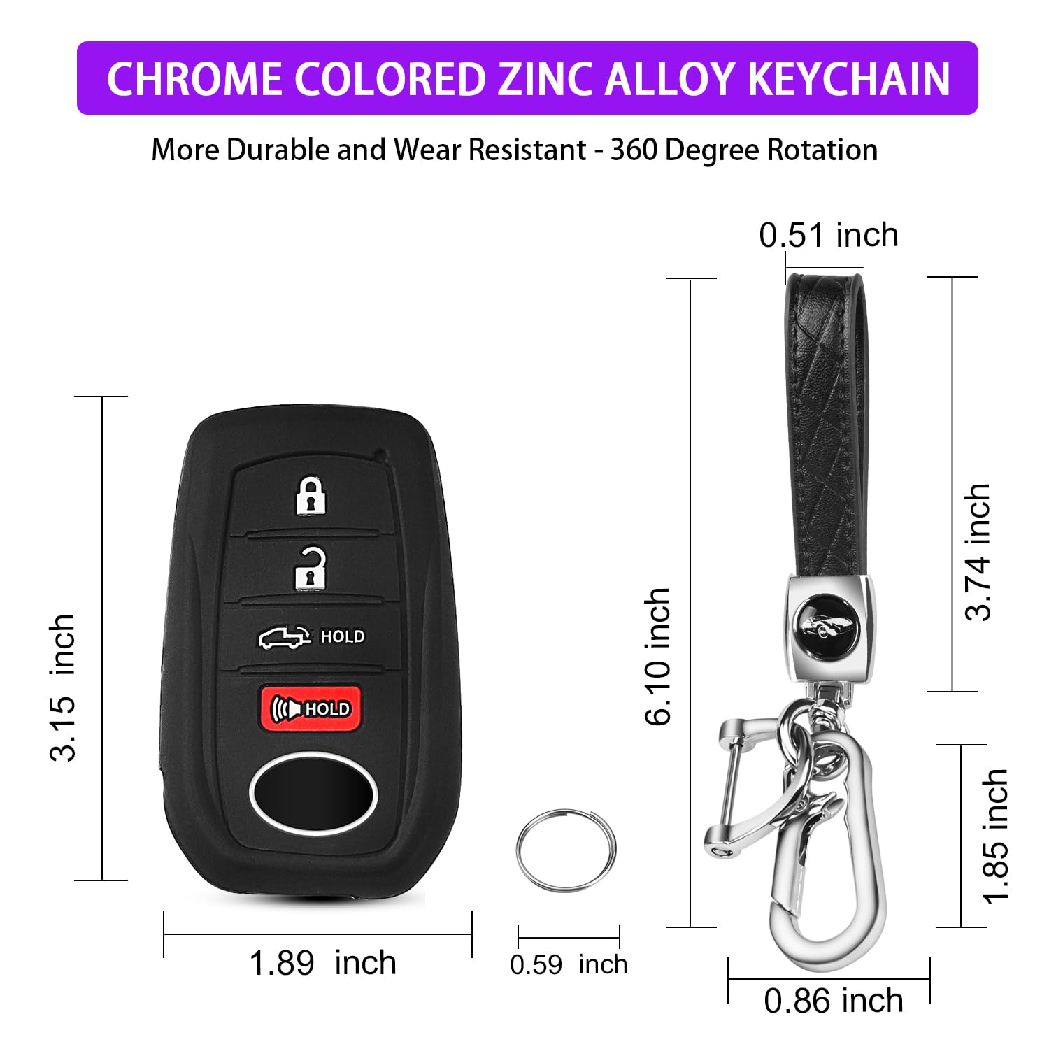 Qbuc 2Pcs For Toyota Key Fob Cover Tacoma Prius Venza Corolla Crown Sequoia Tundra Grand Highlander Rav4 Prime