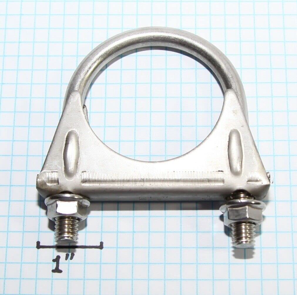 Heavy Duty 2.125'' (2 1/8 Inch)Exhaust Tail Pipe Stainless Steel Saddle Style U-Bolt Muffer Clamps