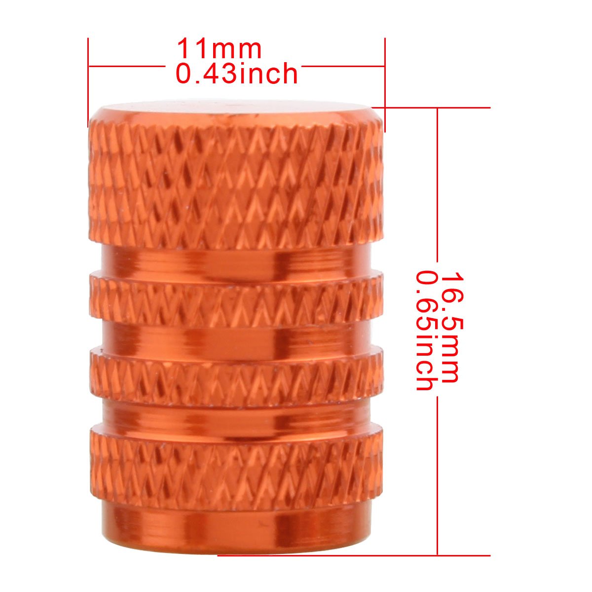 Tomall Orange Round Style Aluminum Tire Valve Stem Caps For Auto Car Motorcycles