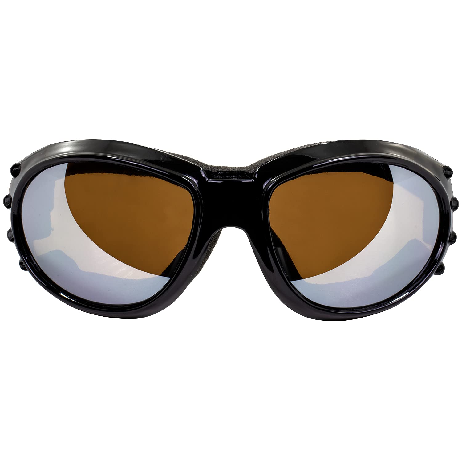 Birdz Eagle Red Baron style Motorcycle Padded Airsoft Goggles Yellow & Driving Mirror Lens for Day & Night riding comfort Perfec