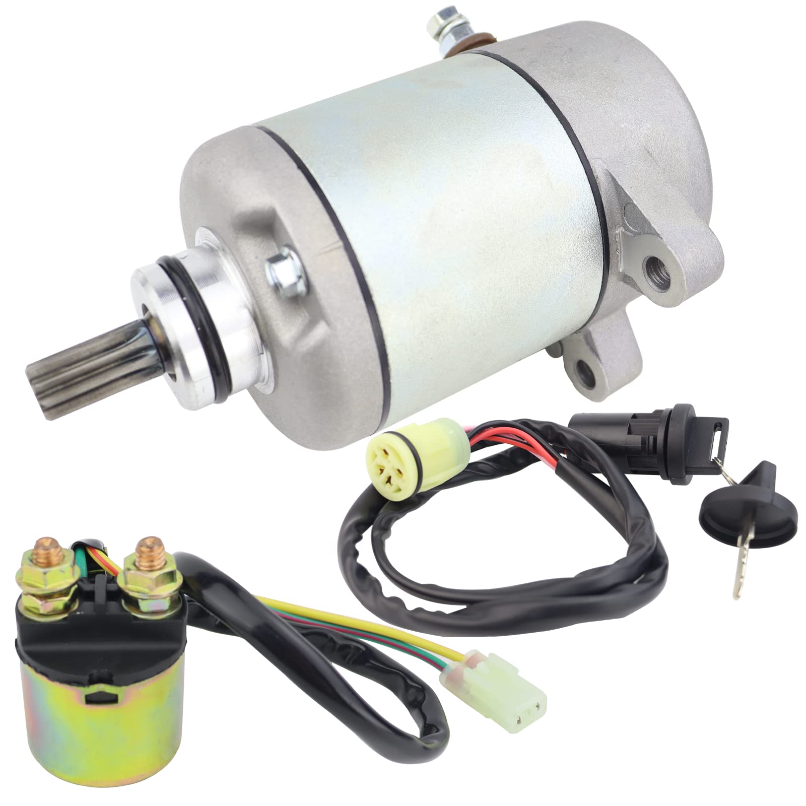 STABSOLI Starter Motor & Solenoid Relay & Ignition Switch Replacement for Honda 350 Fourtrax Rancher TRX350FE TRX350FM TRX350TE 