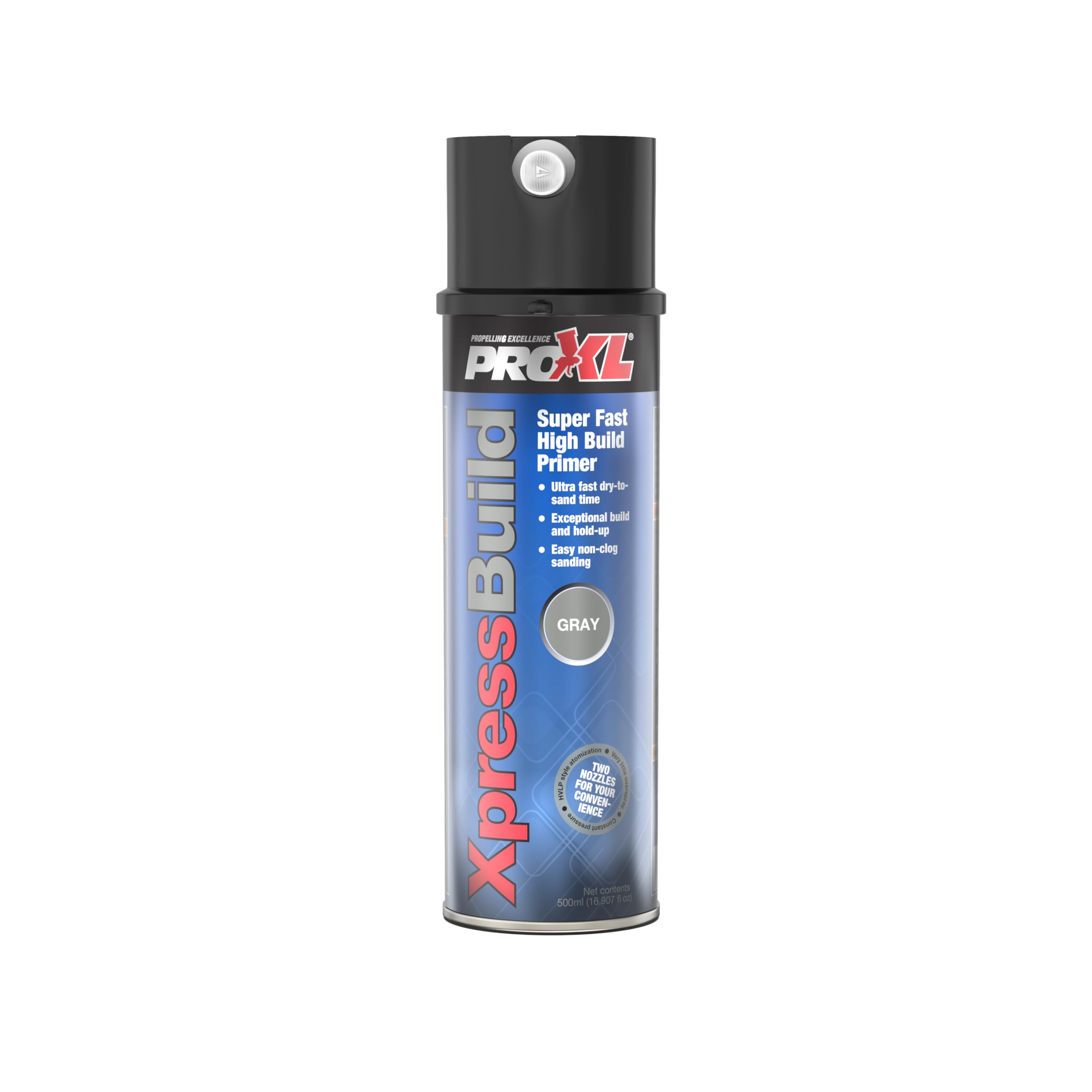 ProXL XpressBuild Super High Build Grey Primer Aerosol - 500 ml | Ultra Fast-Drying Grey Primer Filler | Fills Scratches & Sandi