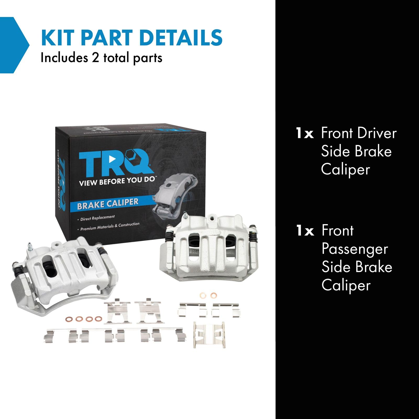 Trq Front Brake Caliper Set Compatible With 1999-2004 Ford F-150 2004 F-150 Heritage