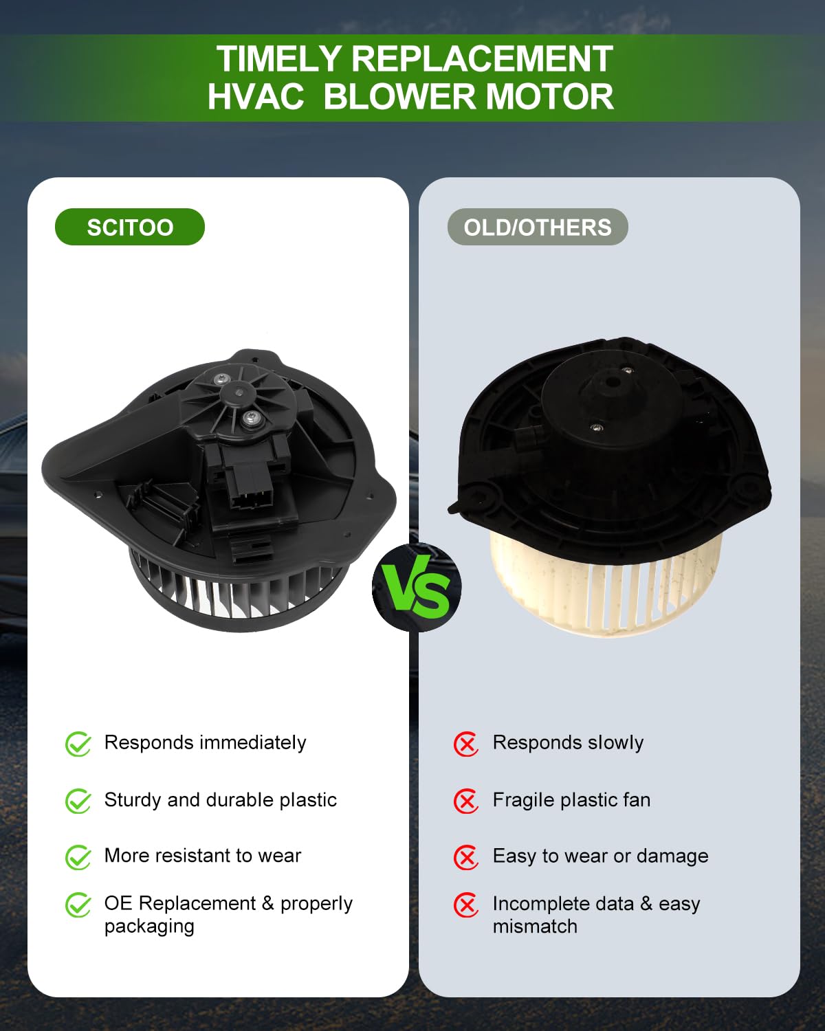 Scitoo 700166 Hvac Blower Motor Fit For 1993-1997 For Volvo 850 1993 1994 1995 1996 1997, Oe Replaces- 6820812, 3506530, Pm9274,