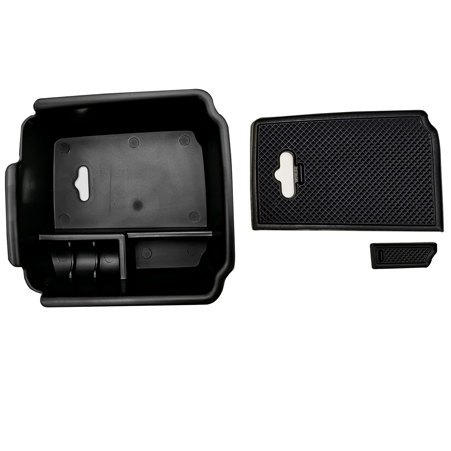 EVTIME Center Console Organizer for VW Tiguan & Taos, Black ABS Storage Box, Model EVTUGUAN