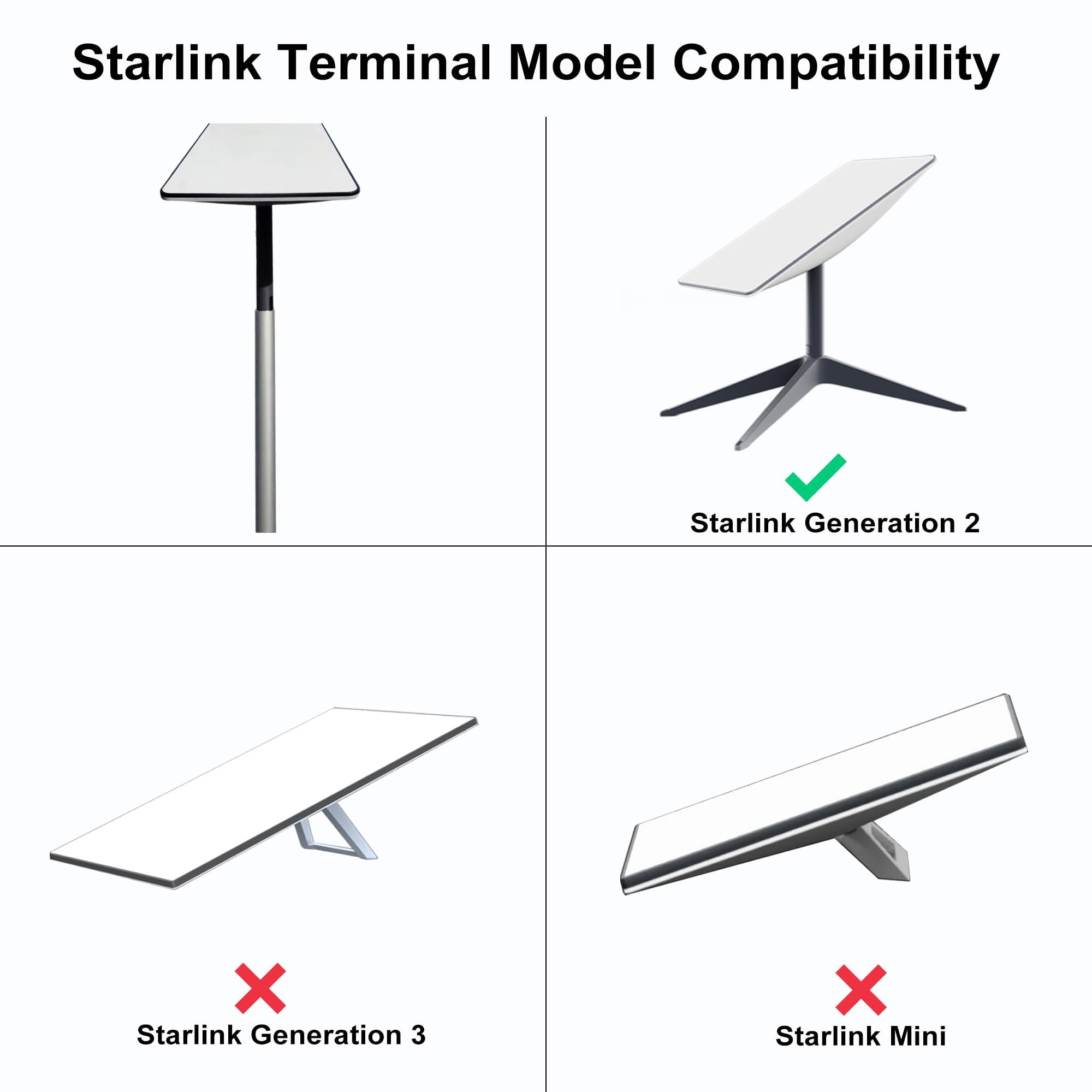 EEZ RV Products Telescopic 10ft Pole with Starlink Adapter and RV Ladder Mounting Bracket Kit (GEN 2 / V2) - Fits 1 inch Ladder