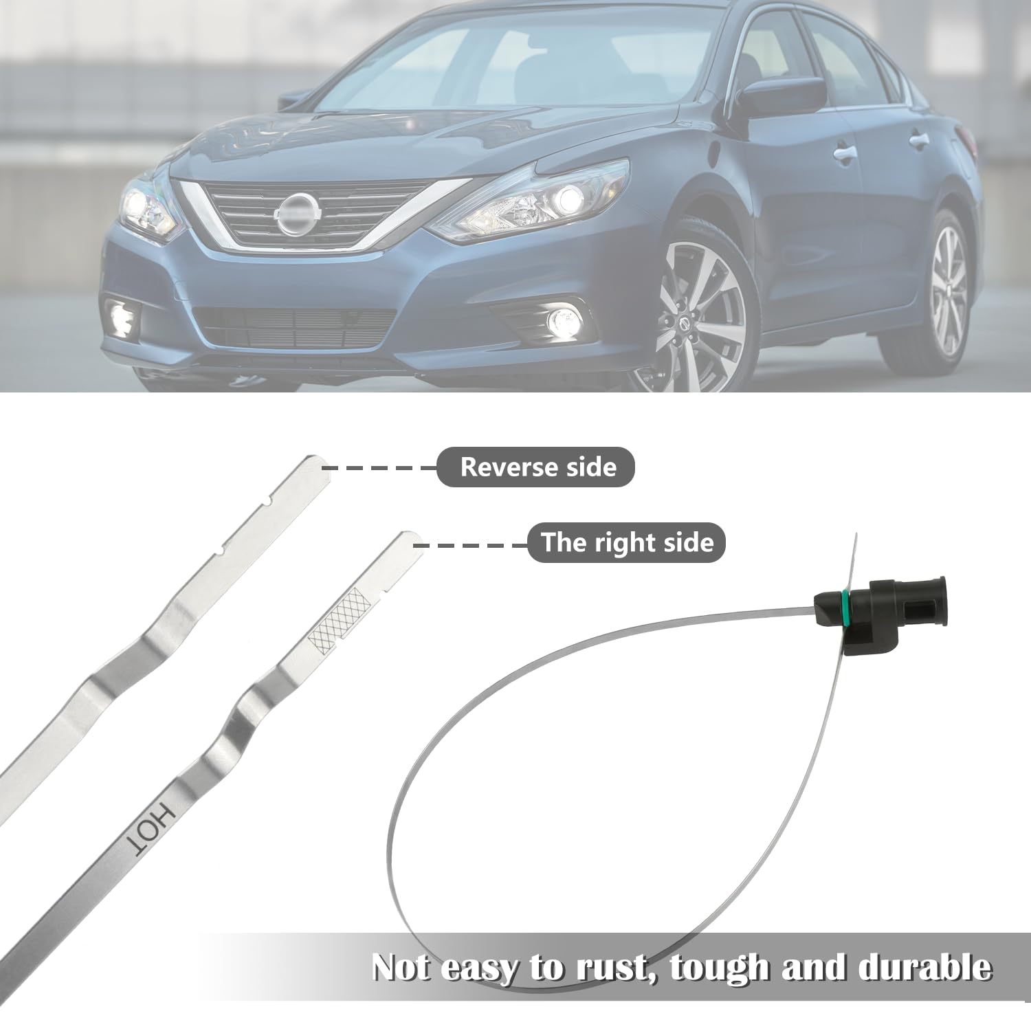 Aokdom CVT Transmission Dipstick for Nissan Rogue/Altima, Oil Level Gauge, 23.62in, Black/Silver, OEM#31086-JA00A
