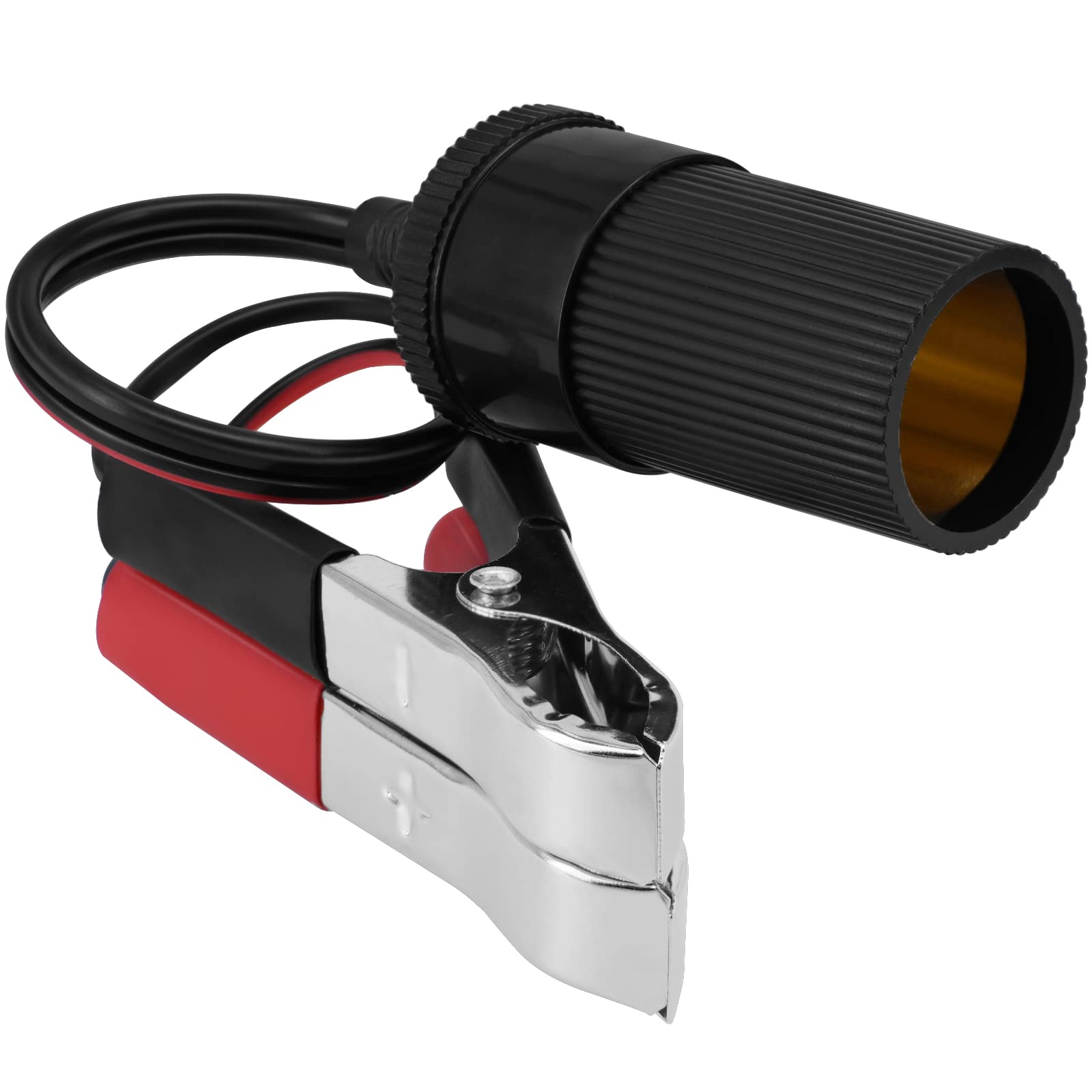 Yeworth 11.8 Inch/0.3m 12V Battery Terminal Clip-on Car Cigarette Lighter Socket Female Adapter, Cigarette Splitter Plug Extensi