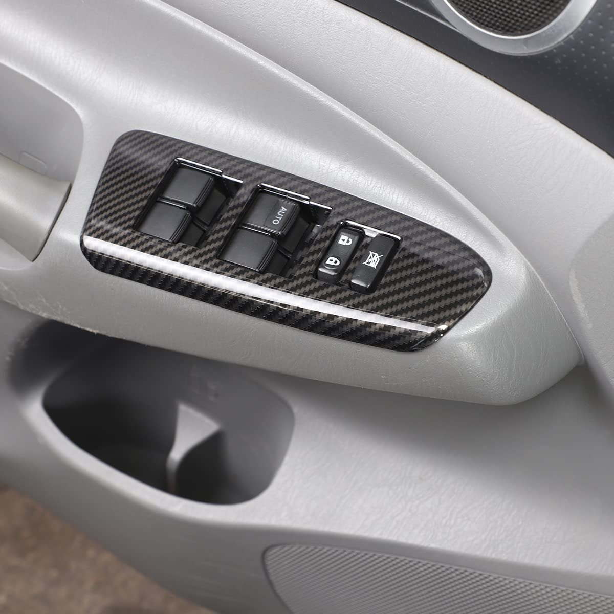 Abs Car Look Interior Door Armrest Window Switch Panel Cover Trim For Toyota Tacoma 2011 2012 2013 2014 2015 (Carbon Fiber)
