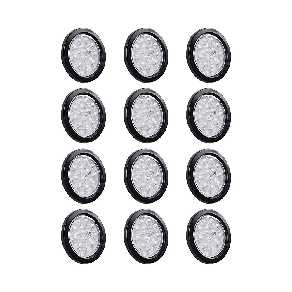12 Pcs 4 Inch (Ound 12 Red Led Tail Lights Brake Stop Running For Truck Trailer Rv Ute Utv