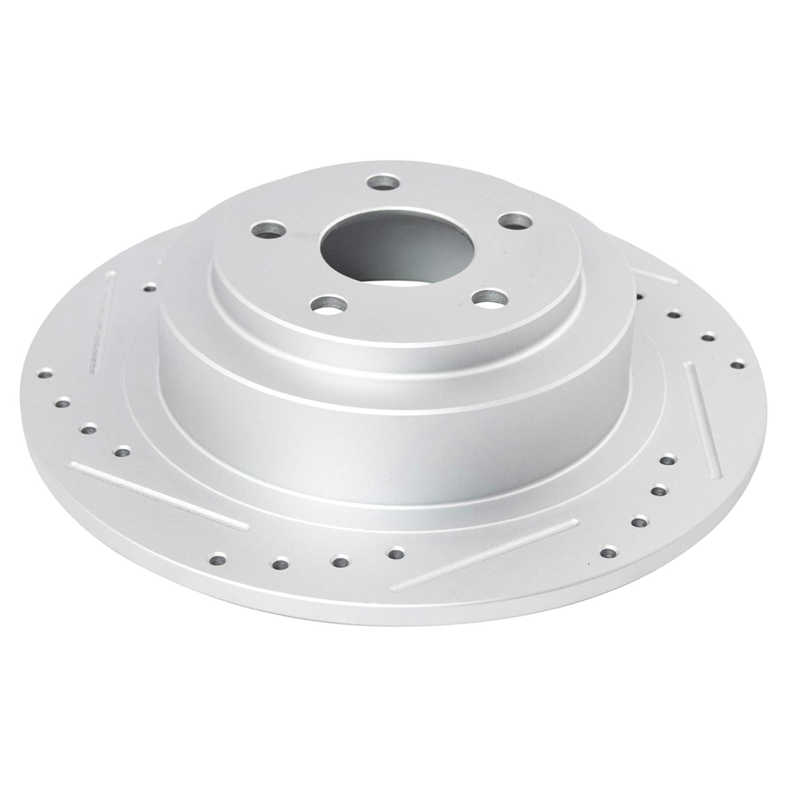 Trq Rear Performance Brake Rotors Set Solid Premium G-Coated Cross Drilled & Slotted Compatible With 2003-2006 Subaru Baja 2000-