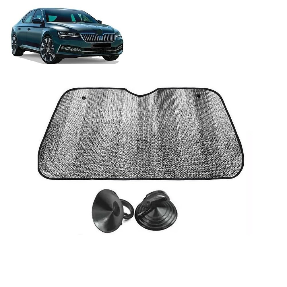 Car Windshield Sun Shade UV Rays Protector Silver Sunshade Solar Reflective suitable for Skoda Superb