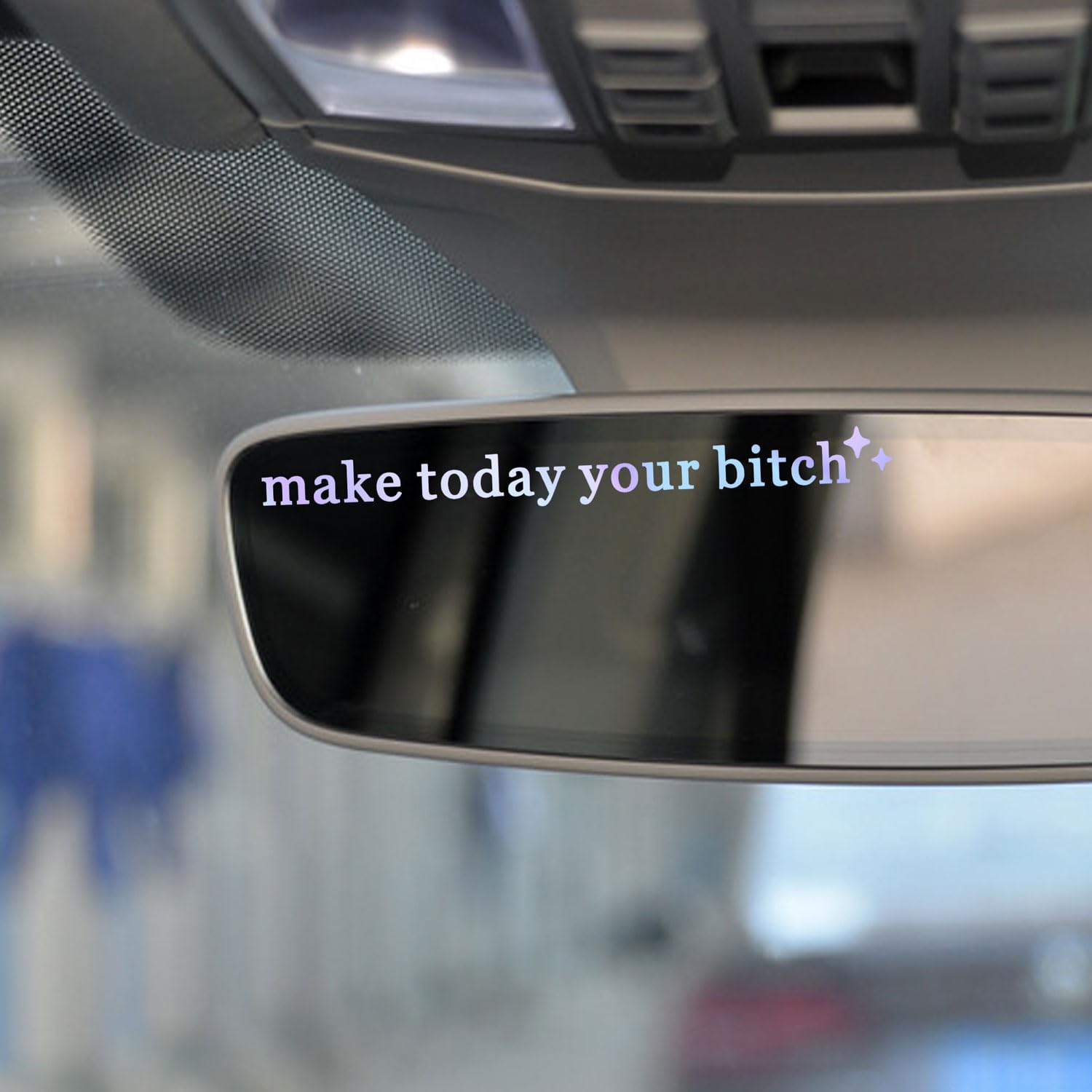 2 X Make Today Your Bi*Ch, Rear View Mirror Decal, Car Sticker, New Car Decor, Funny Vinyl Decal Sticker, Car Mirror Sticker, Mo