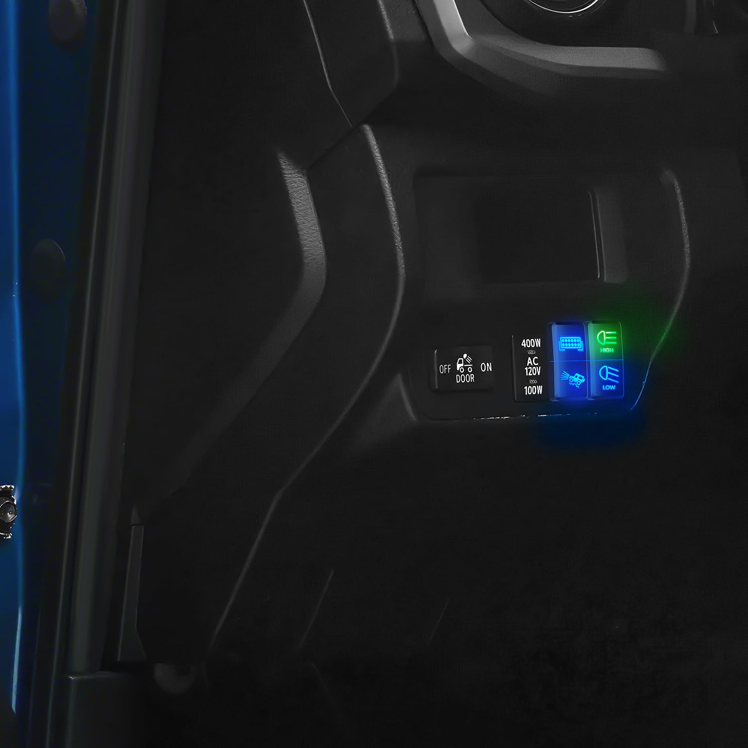 Nilight High Beam & Low Beam Dual Push Button Switch 12V On Off Switches With Connector Wire Kit 1.54'' X 0.83'' Replacement For