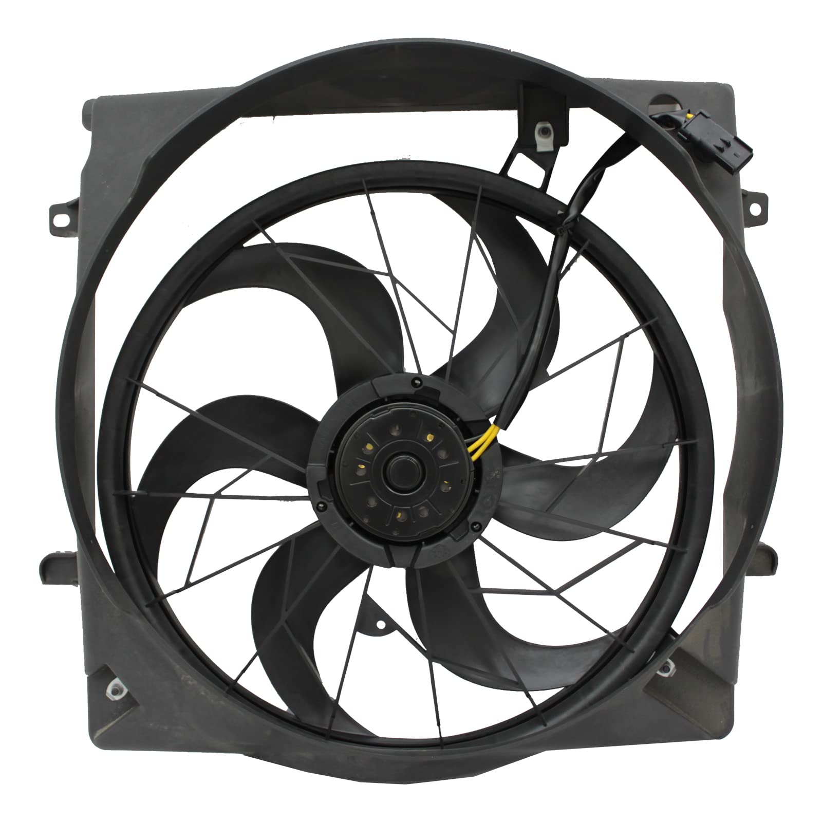 TYG OE Replacement(CAPA Quality) Cooling Fan Extra Silent for 2005 Jeep Liberty 3.7L W/P/U Shroud | 55037691AA | CH3115148 | 621