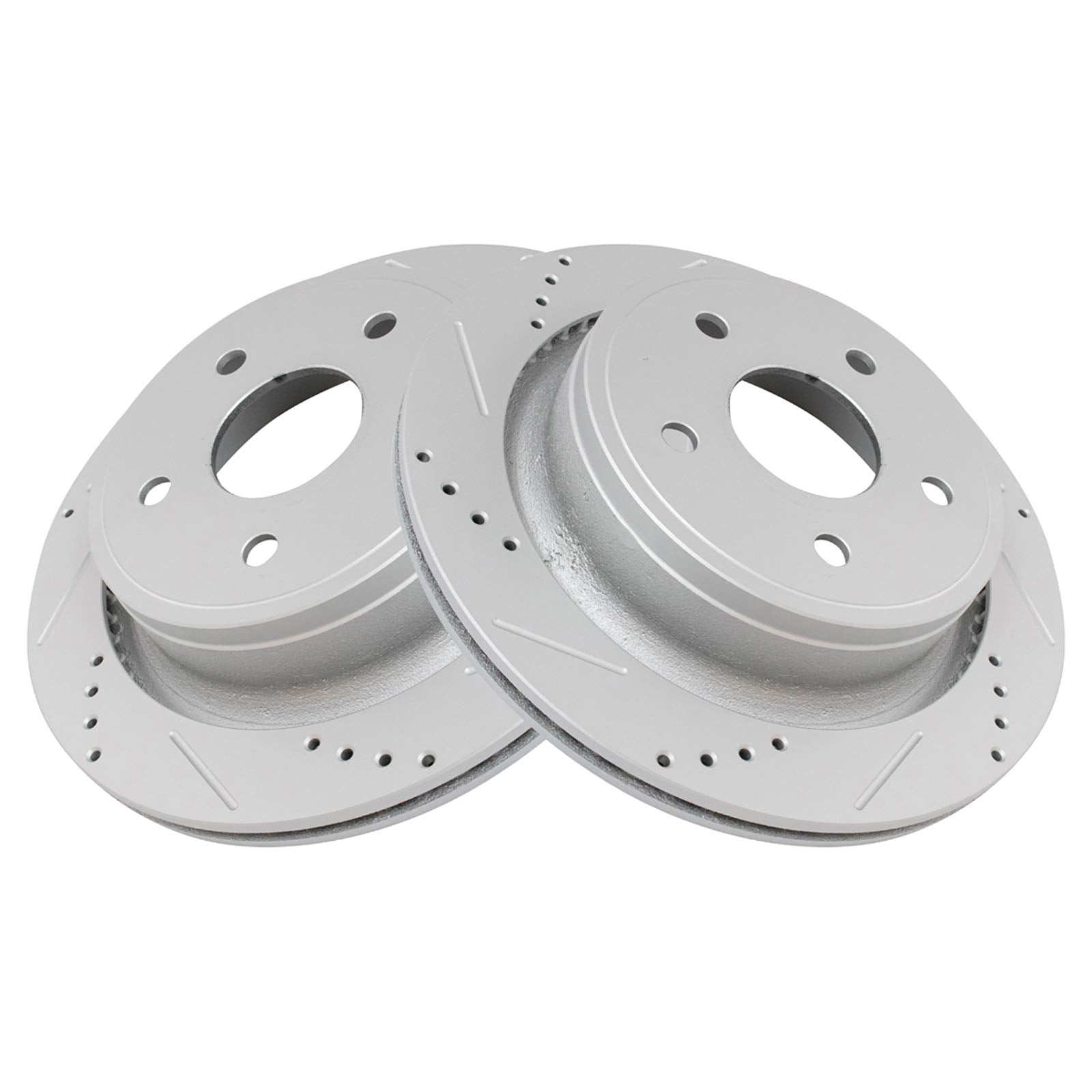 Trq Rear Performance Brake Rotor Drilled Slotted Pair Set For 2011-2018 Ram 1500 Truck / 2007-2009 Chrysler Aspen / 2004-2009 Do